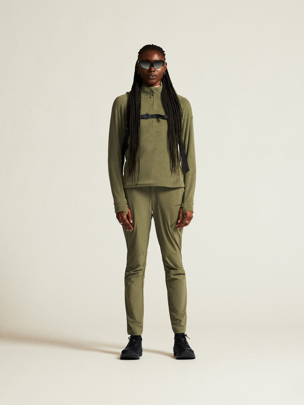 Craft CORE Explore Fleece Midlayer Damen in Oliv, Detailansicht