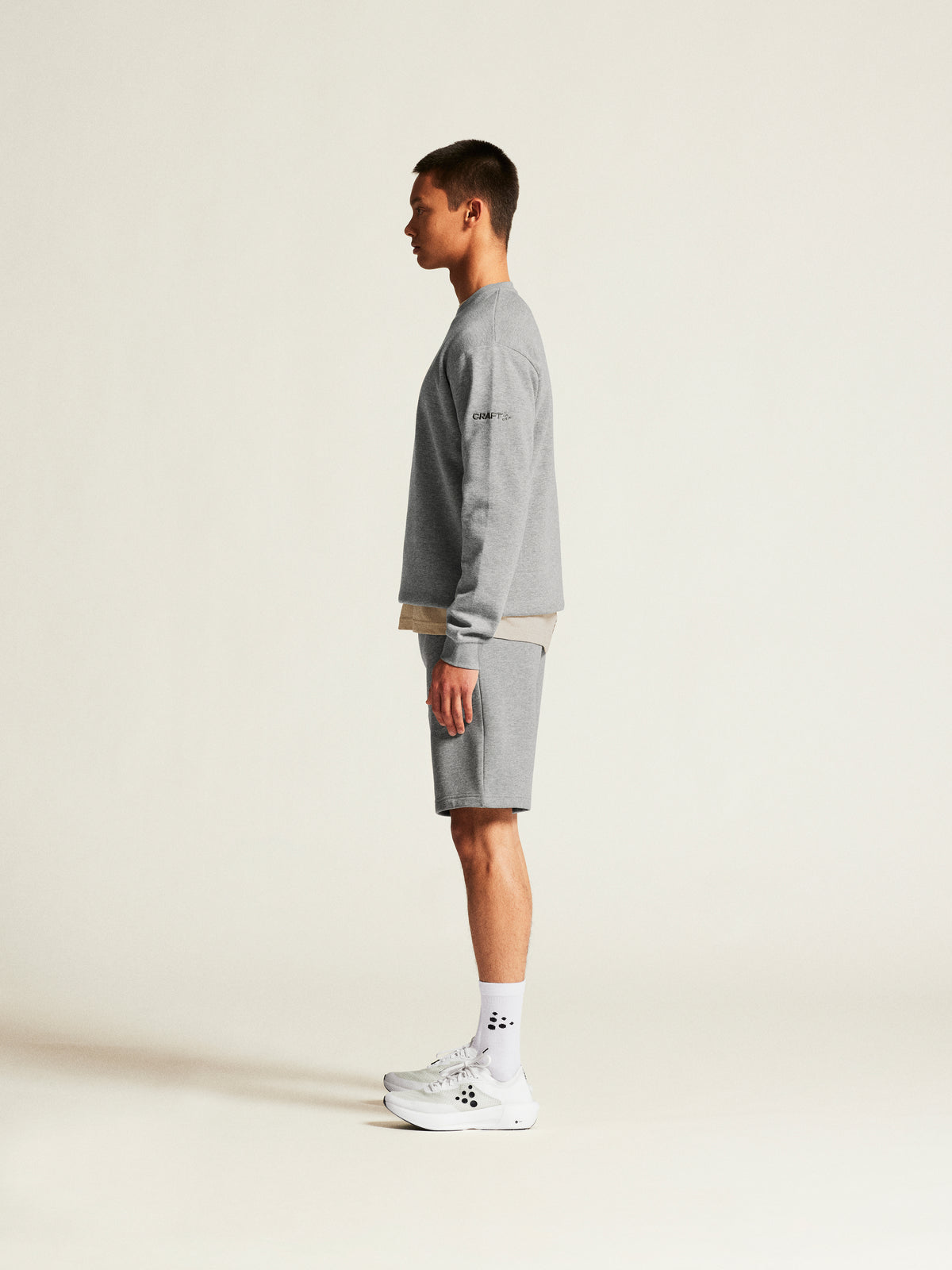 Craft Community 2.0 R Neck Herren in Grau meliert, Detailansicht