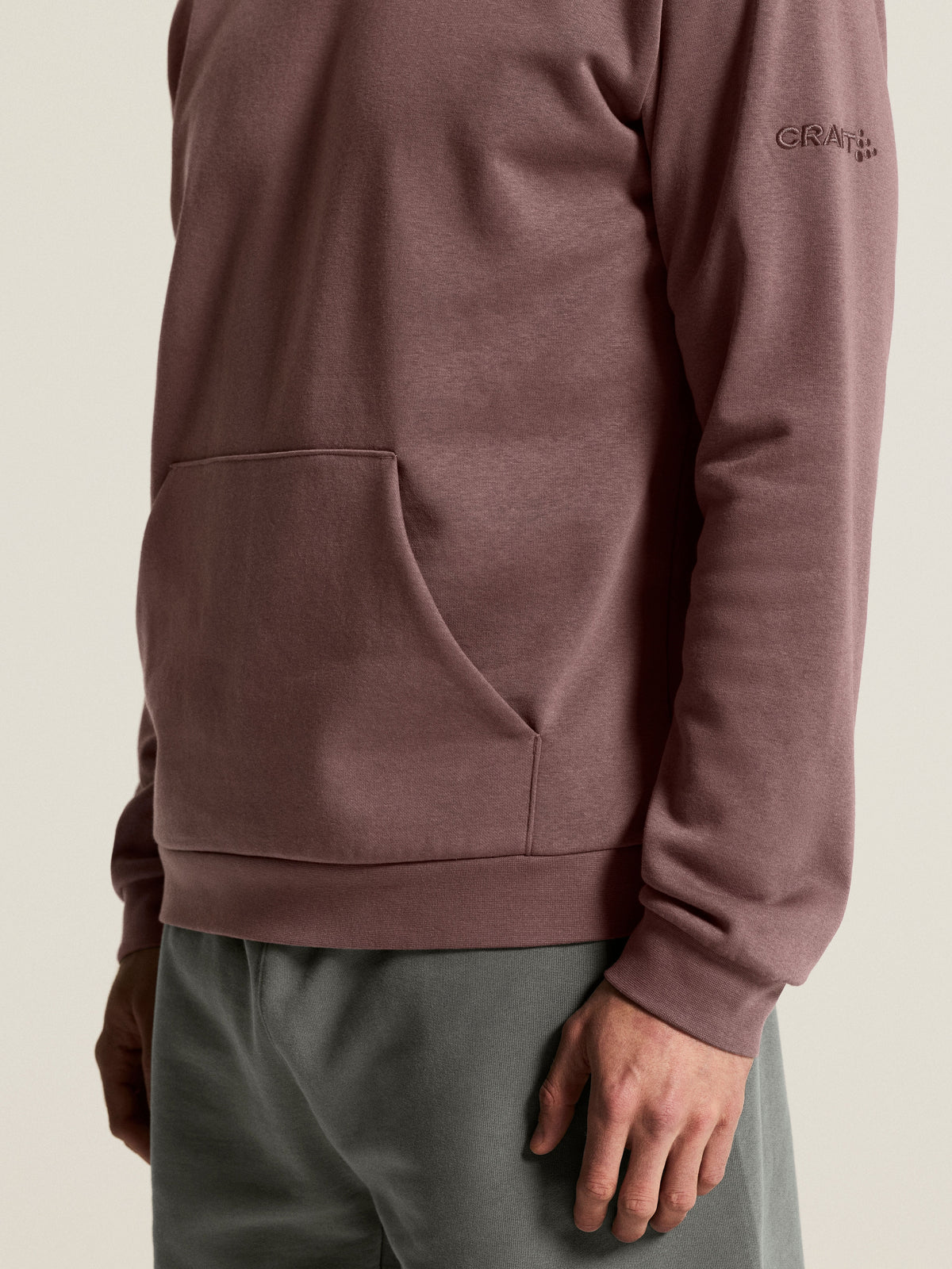 Craft Community 2.0 Hoodie Herren in Mauve, Detailansicht