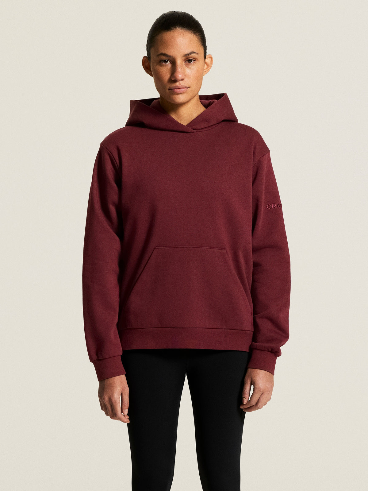Craft Community 2.0 Hoodie Damen in Bordeaux, Detailansicht
