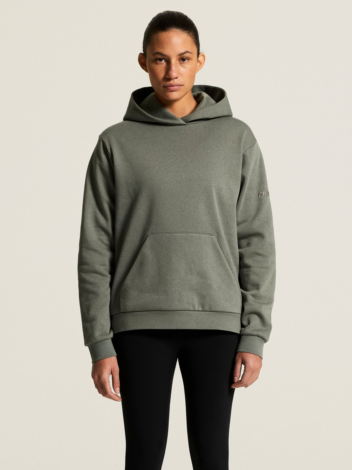 Craft Community 2.0 Hoodie Damen in Salbeigrün, Detailansicht