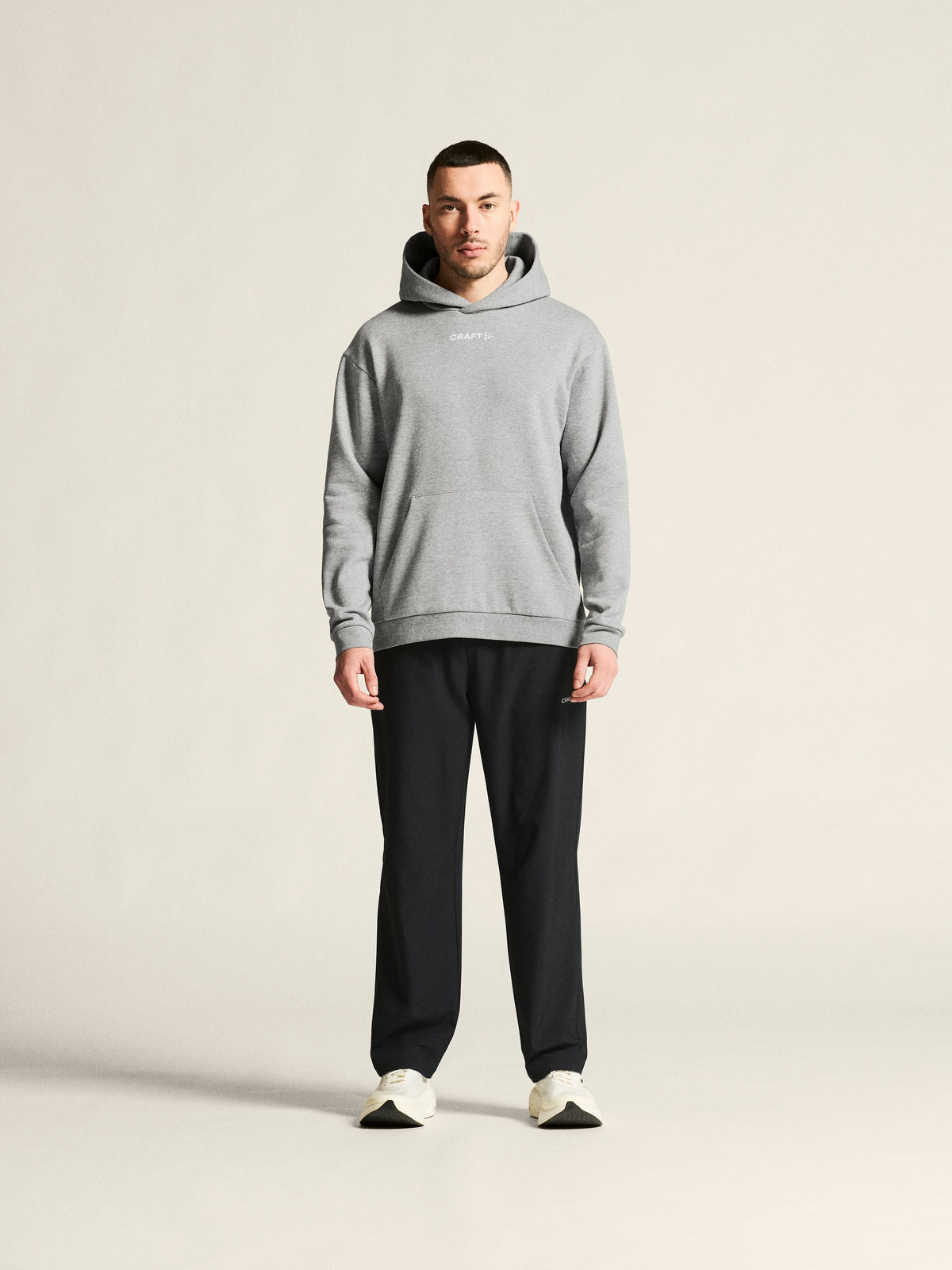 Craft Community 2.0 Logo Hoodie Herren in Grau meliert, Detailansicht