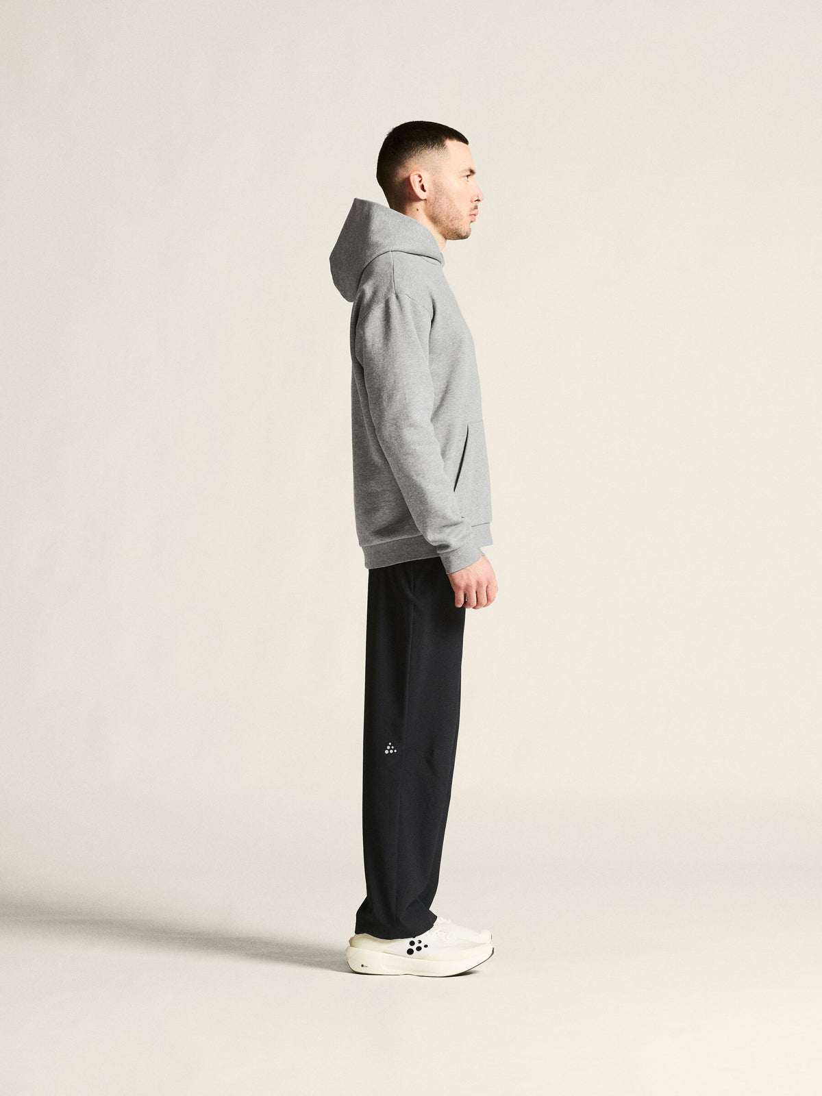 Craft Community 2.0 Logo Hoodie Herren in Grau meliert, Detailansicht