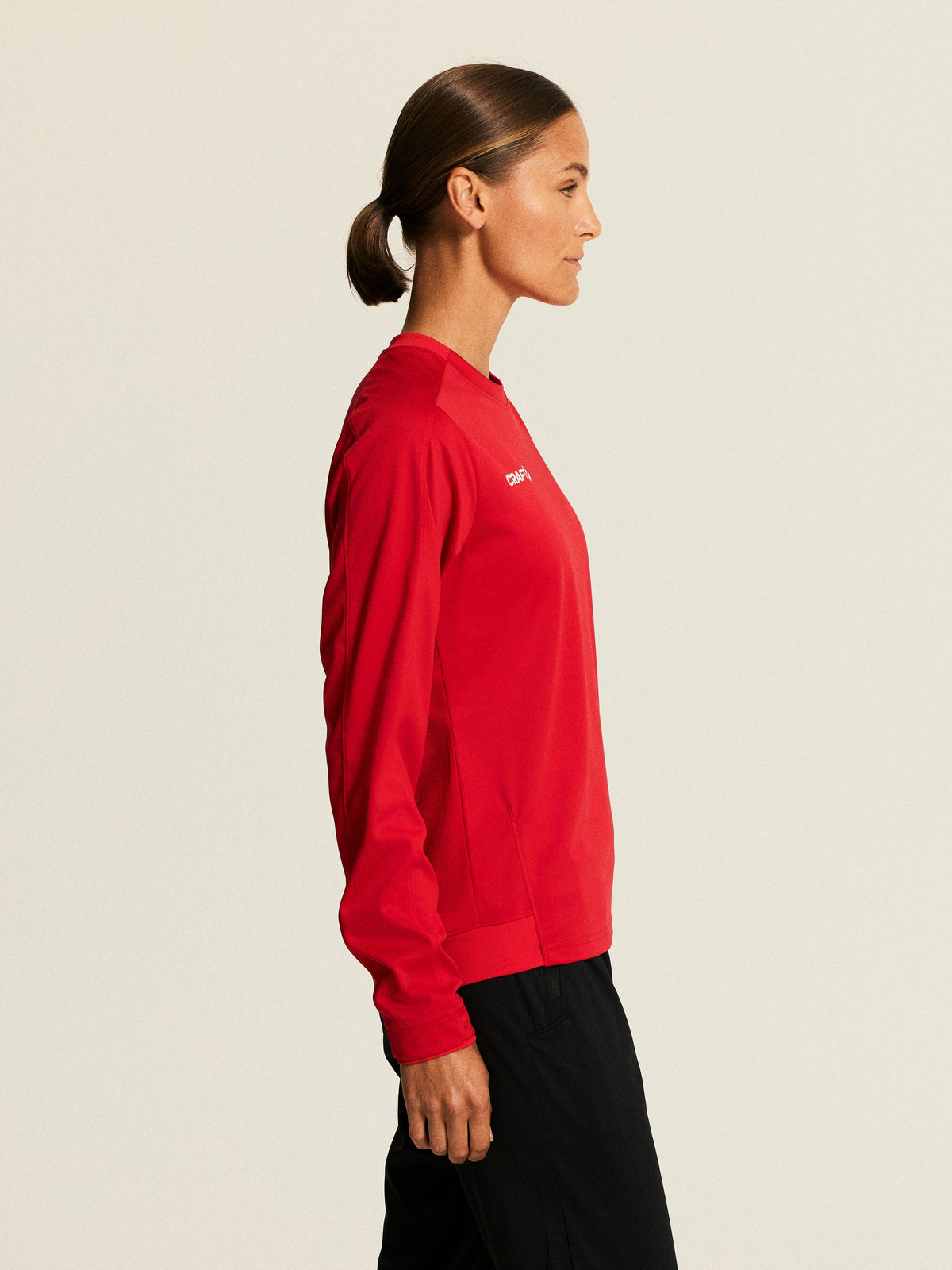 Craft Evolve 2.0 Crewneck Damen in Rot, Detailansicht