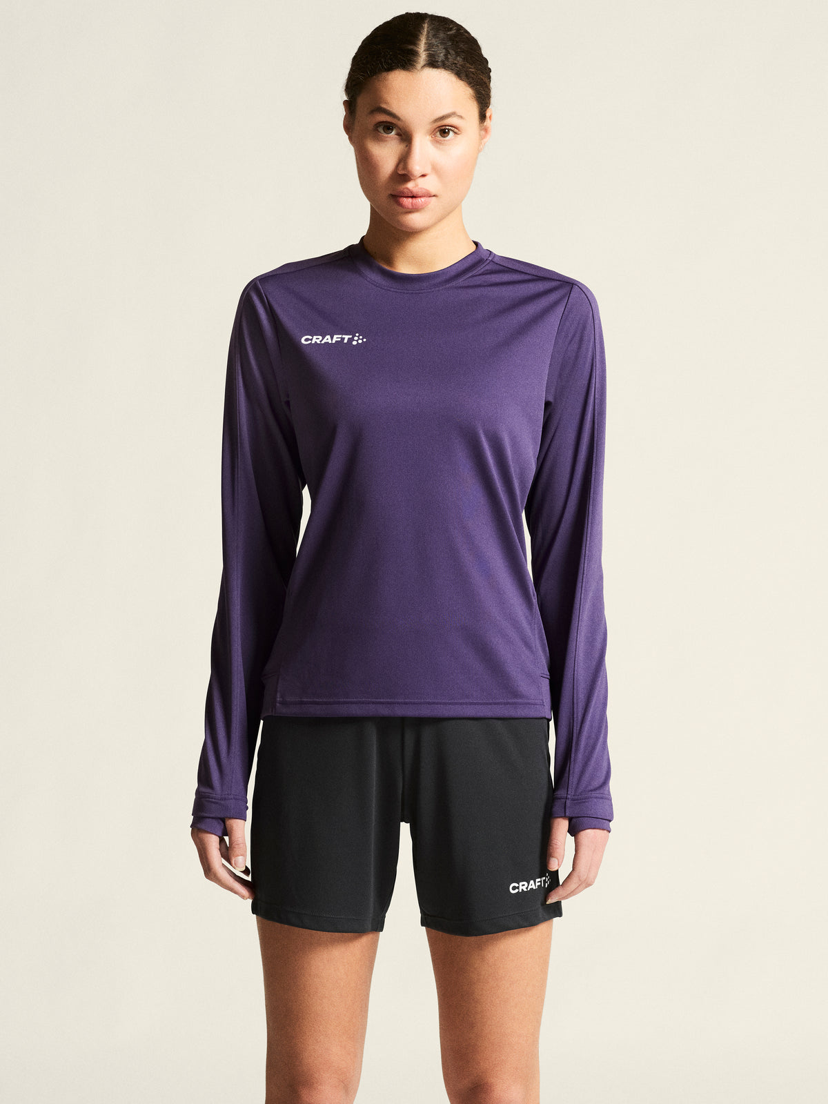 Craft Evolve 2.0 Crewneck Damen in Violett, Detailansicht
