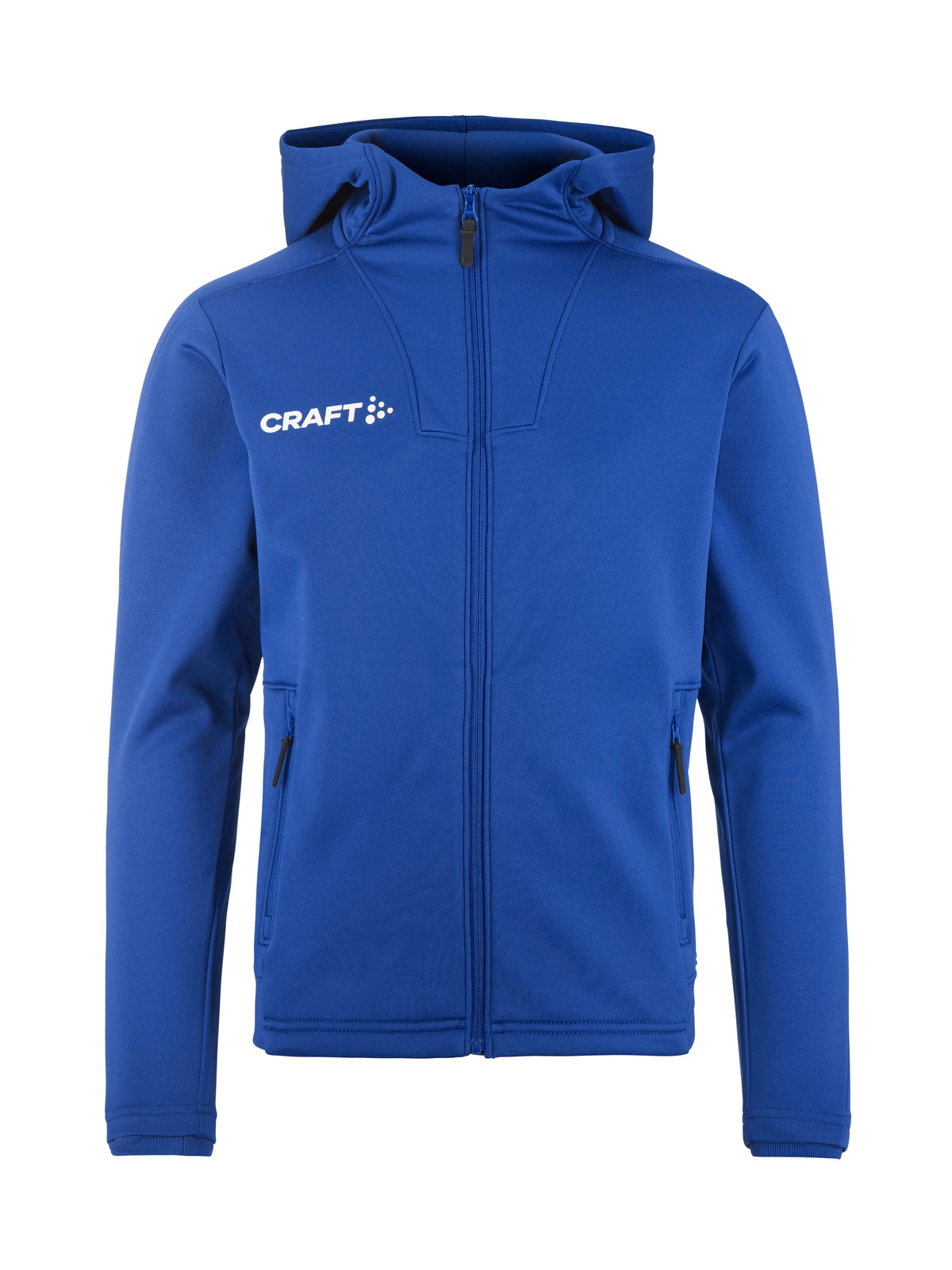 Craft Evolve 2.0 Brushed Hood Jacket Junior in Kobaltblau, Vorderansicht