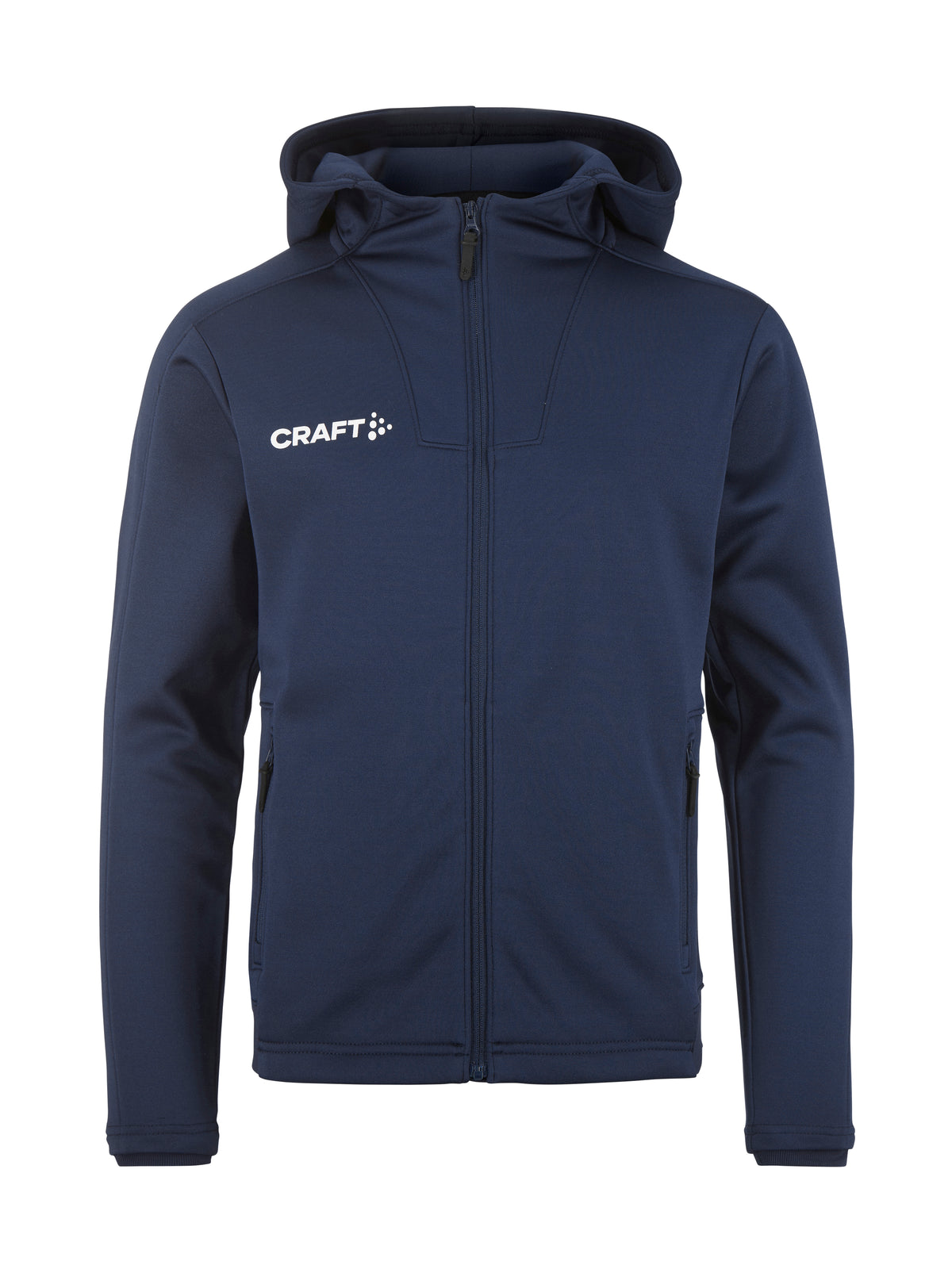 Craft Evolve 2.0 Brushed Hood Jacket Junior in Navy, Vorderansicht