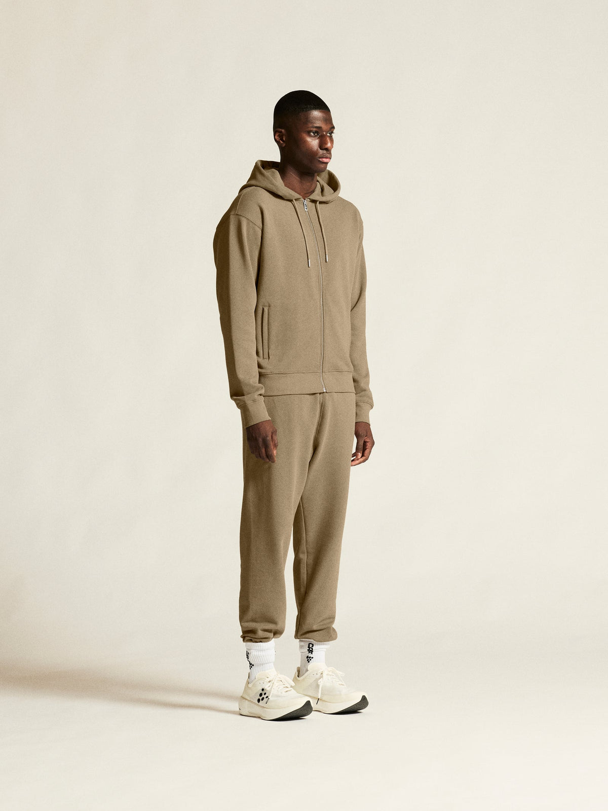 Craft Frequent FZ Hoodie Herren in Beige, Detailansicht