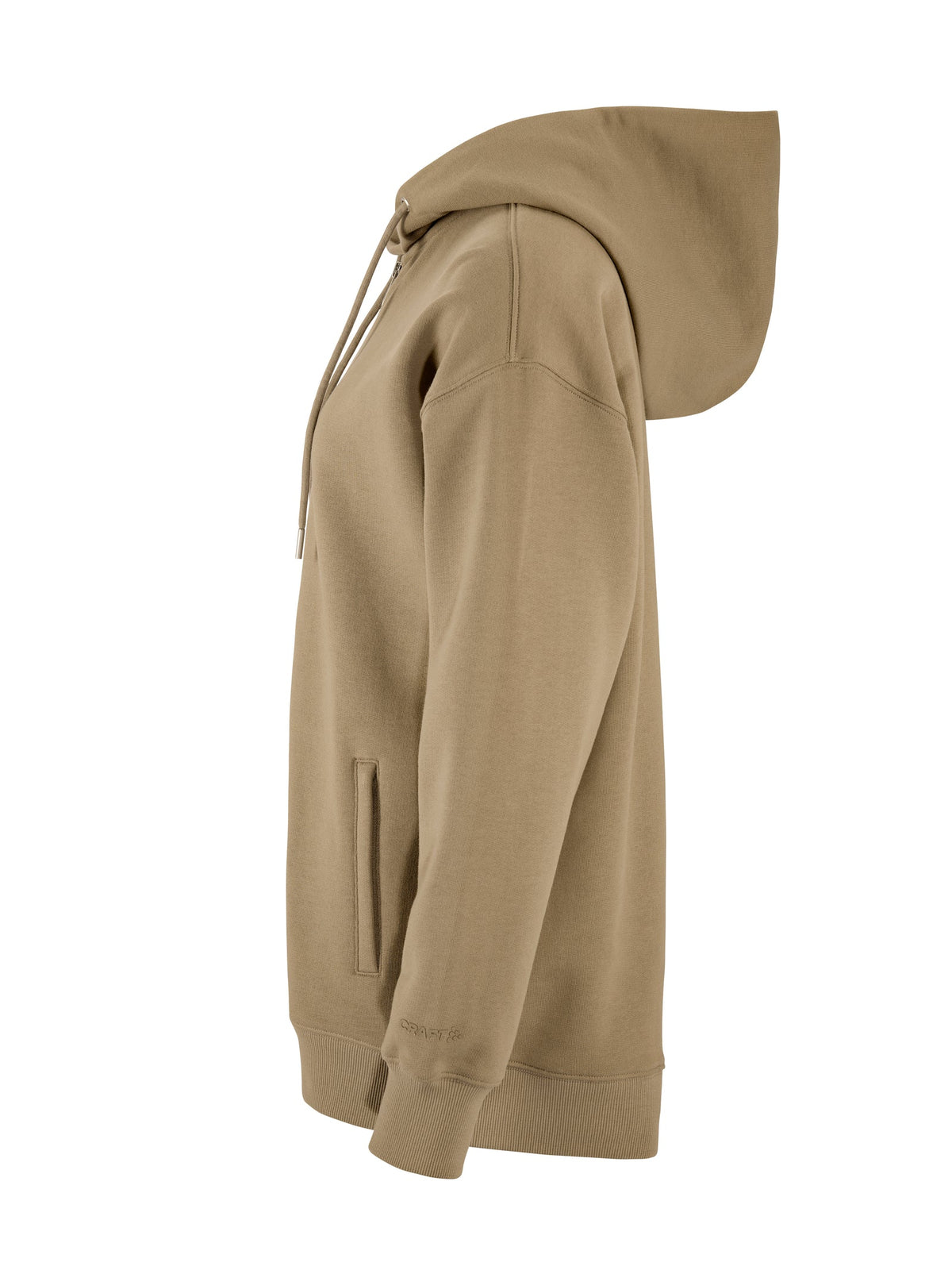 Craft Frequent FZ Hoodie Damen in Beige, Seitenansicht links