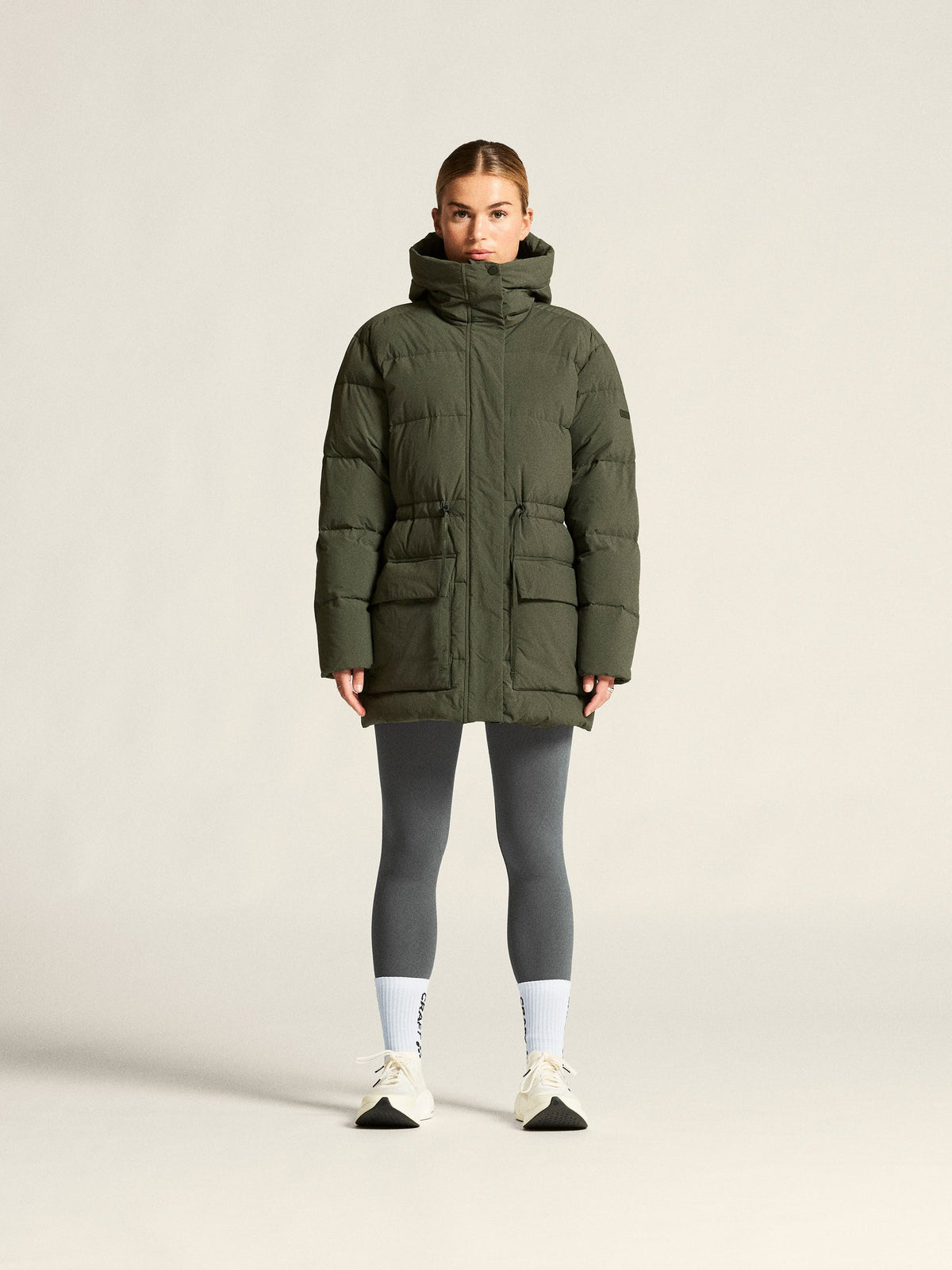 Craft Urban Down Puffer Jkt Damen in Grün, Detailansicht