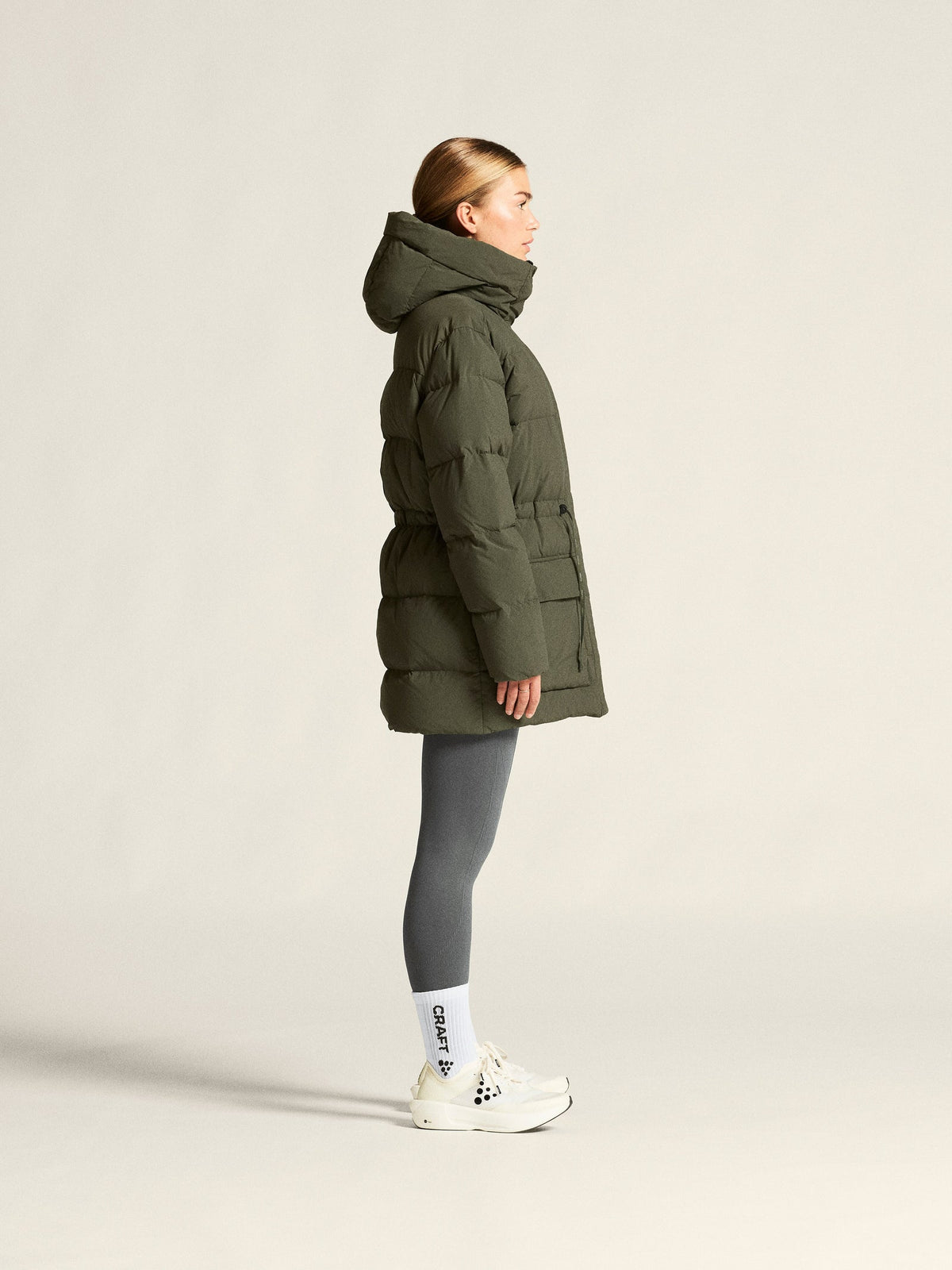 Craft Urban Down Puffer Jkt Damen in Grün, Detailansicht