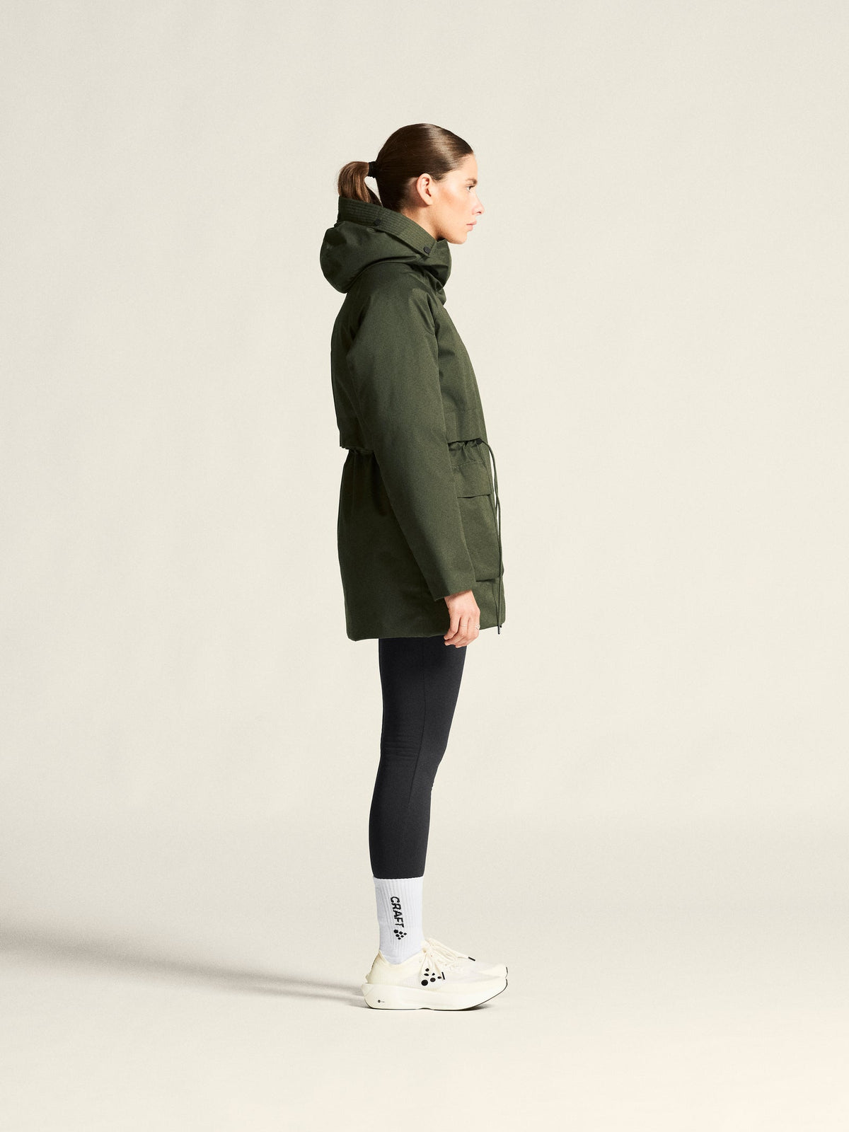Craft Urban Padded Parka Damen in Grün, Detailansicht