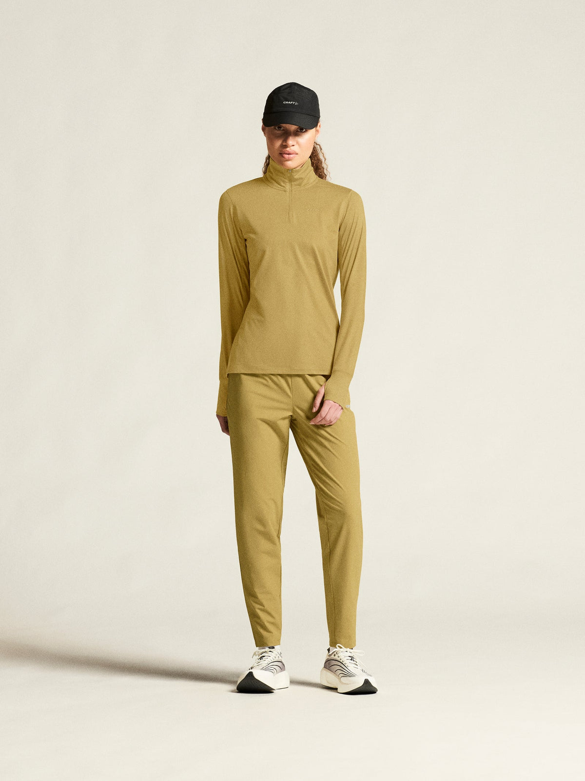 Craft Flow HZ LS Damen in Khaki meliert, Detailansicht