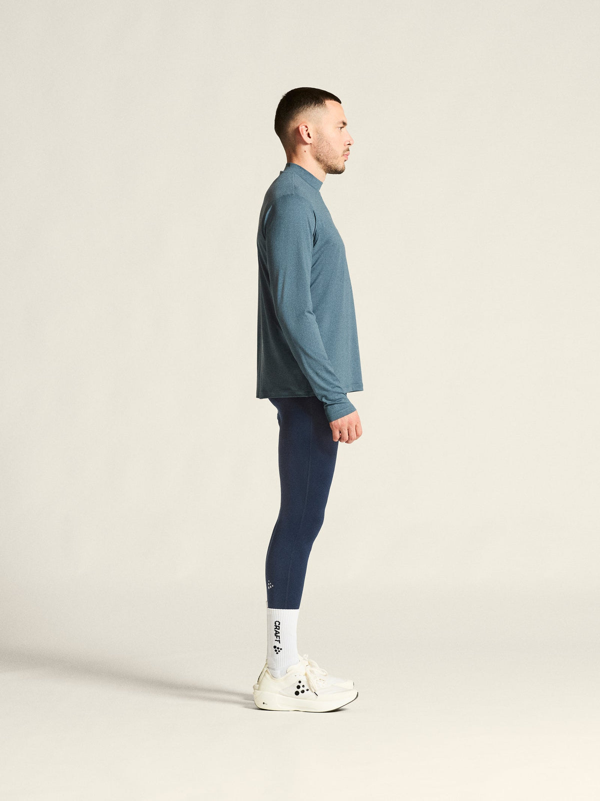 Craft Flow MN LS Herren in Taubenblau meliert, Detailansicht