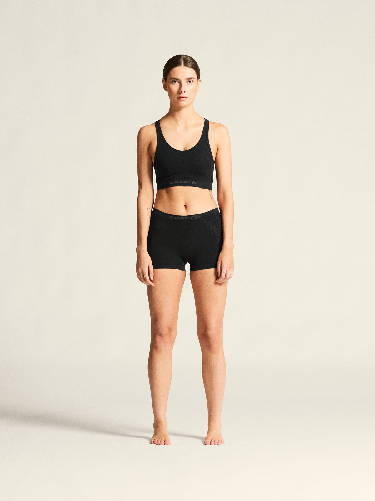 Craft Wool Seamless Boxer Damen in Schwarz, Detailansicht