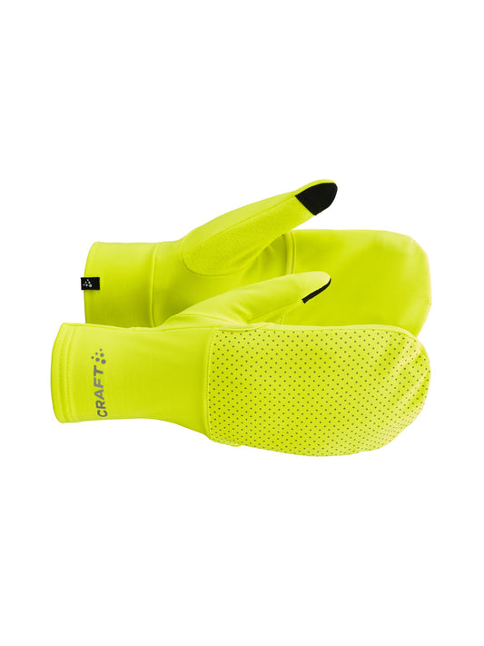 Craft Lumen Fleece Hybrid Glove 2 in Neongelb, Vorderansicht