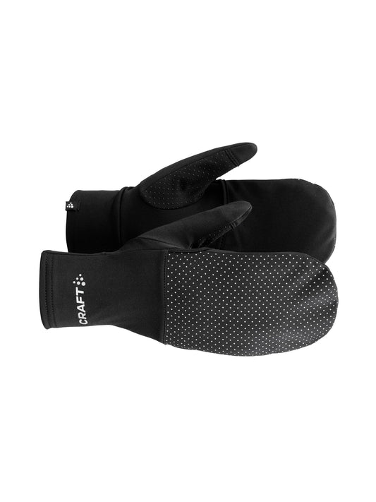 Craft Lumen Fleece Hybrid Glove 2 in Schwarz, Vorderansicht