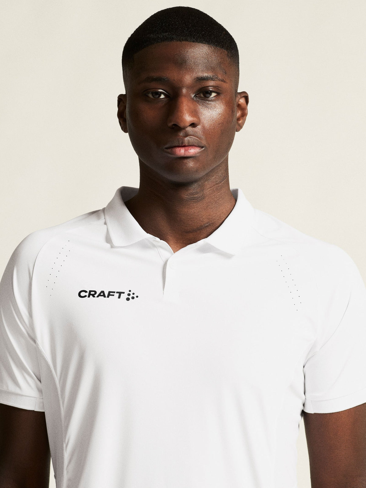 Craft Ability Polo Herren in Weiss, Detailansicht