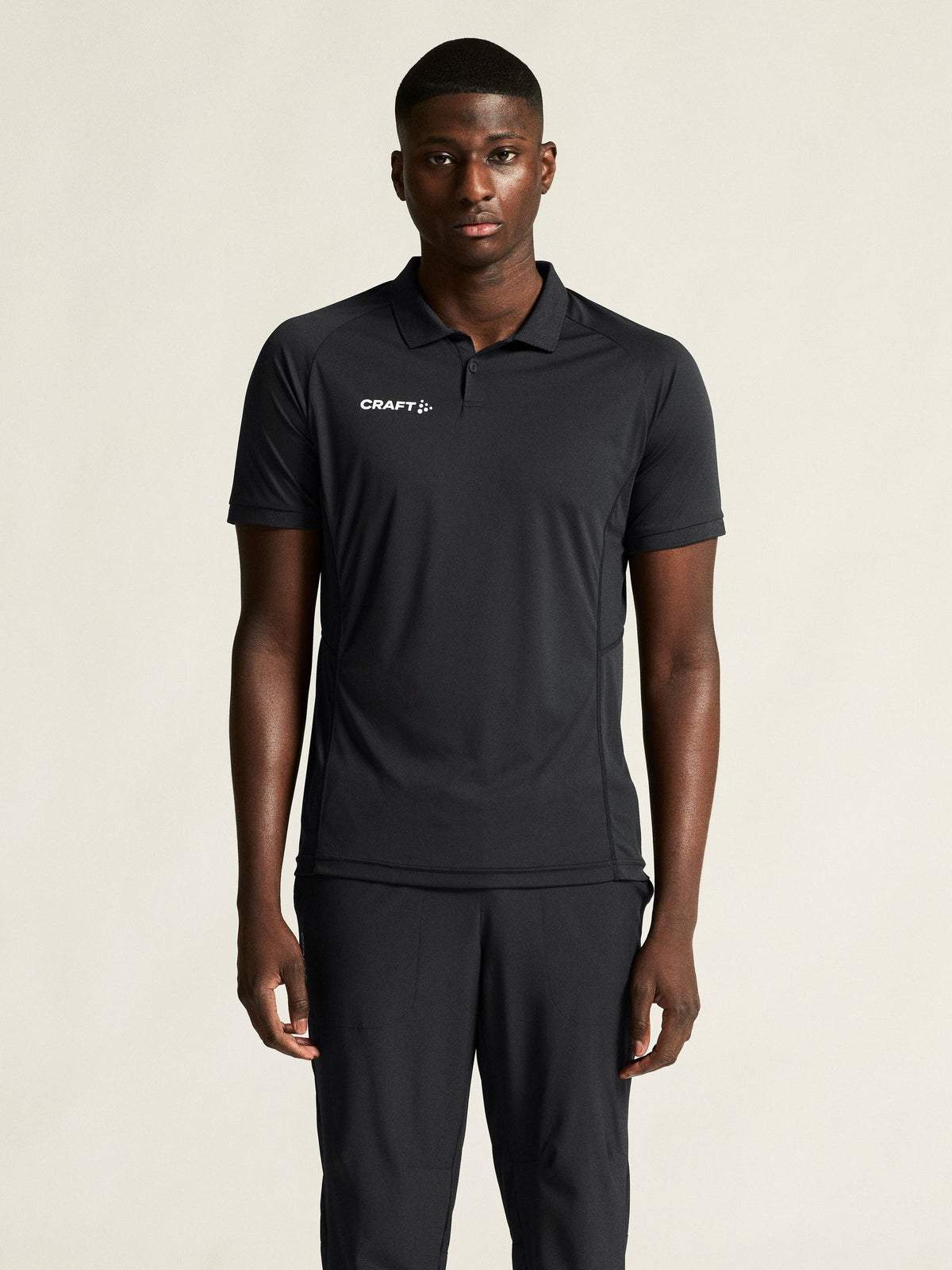 Craft Ability Polo Herren in Schwarz, Detailansicht