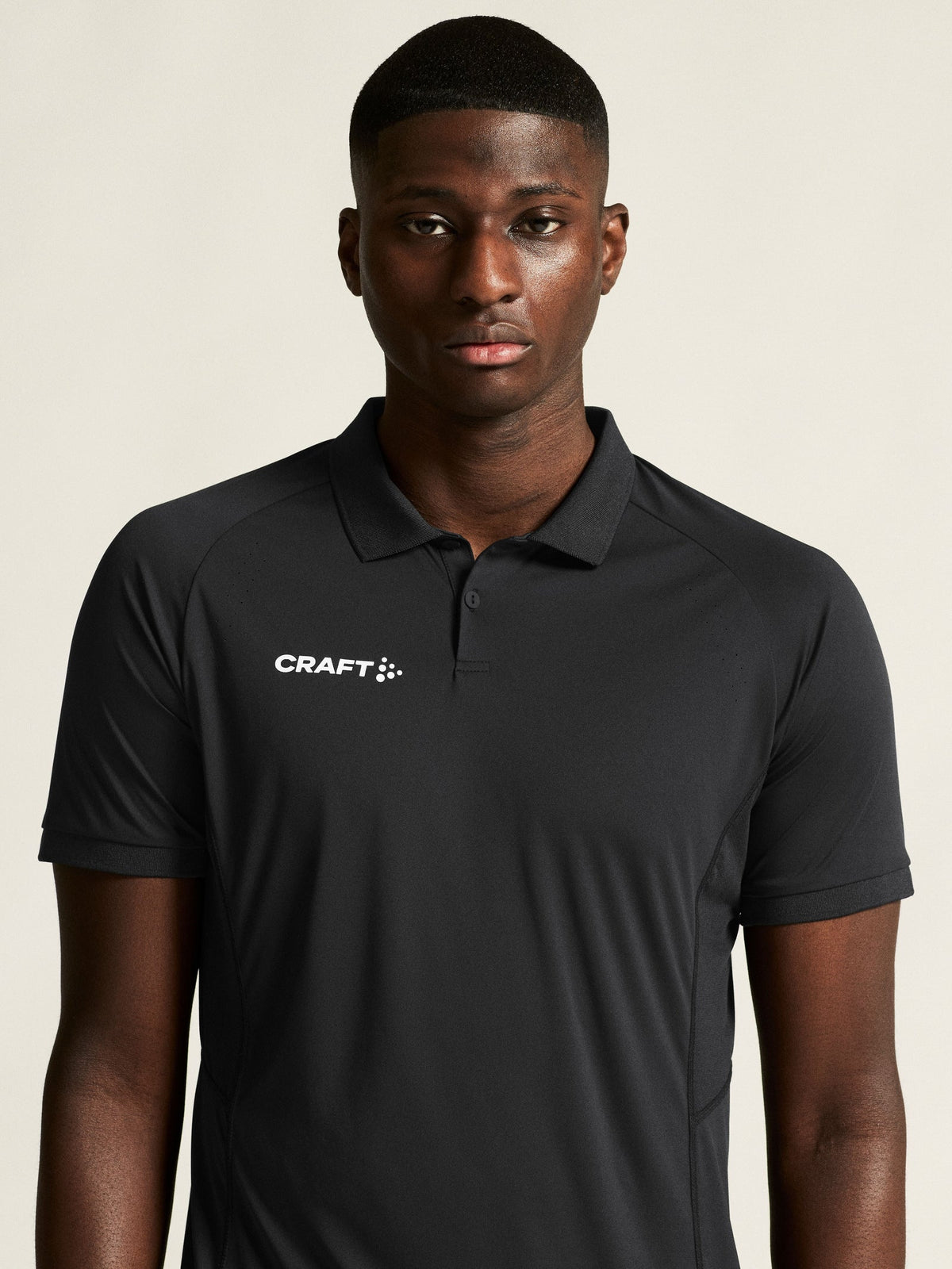 Craft Ability Polo Herren in Schwarz, Detailansicht