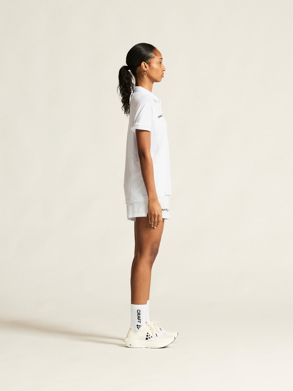 Craft Ability Polo Damen in Weiss, Detailansicht