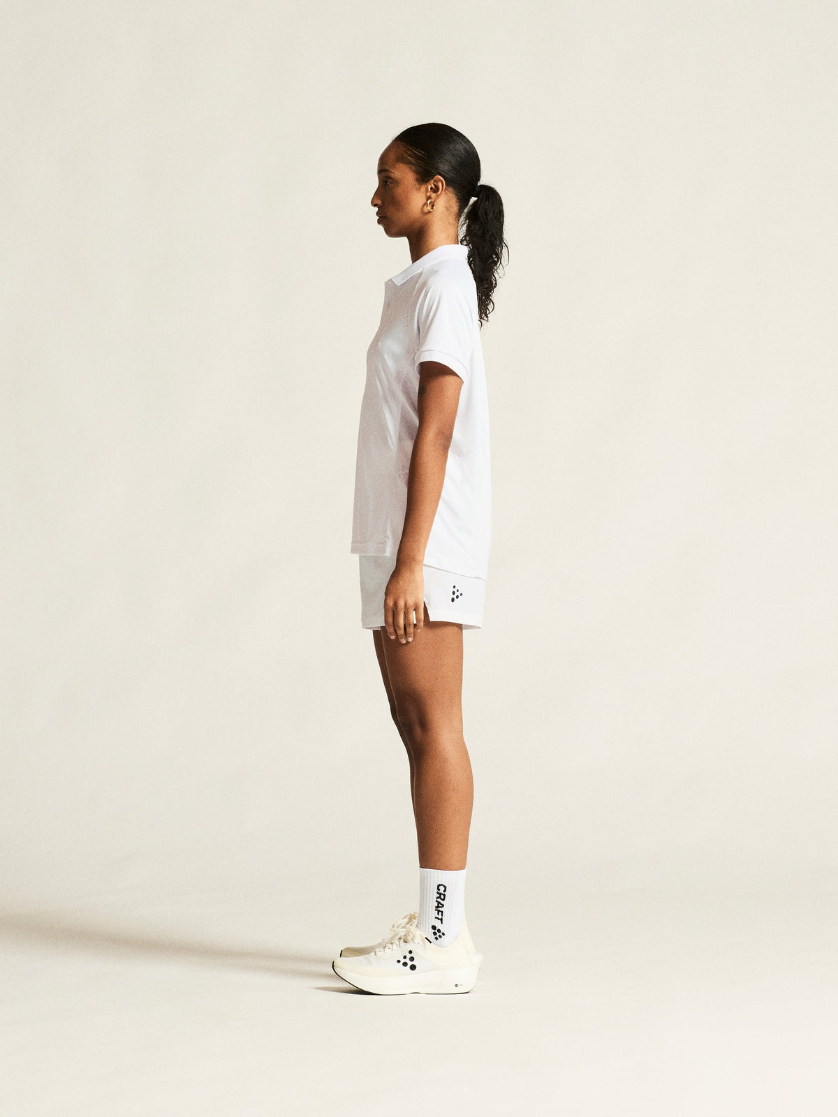 Craft Ability Polo Damen in Weiss, Detailansicht
