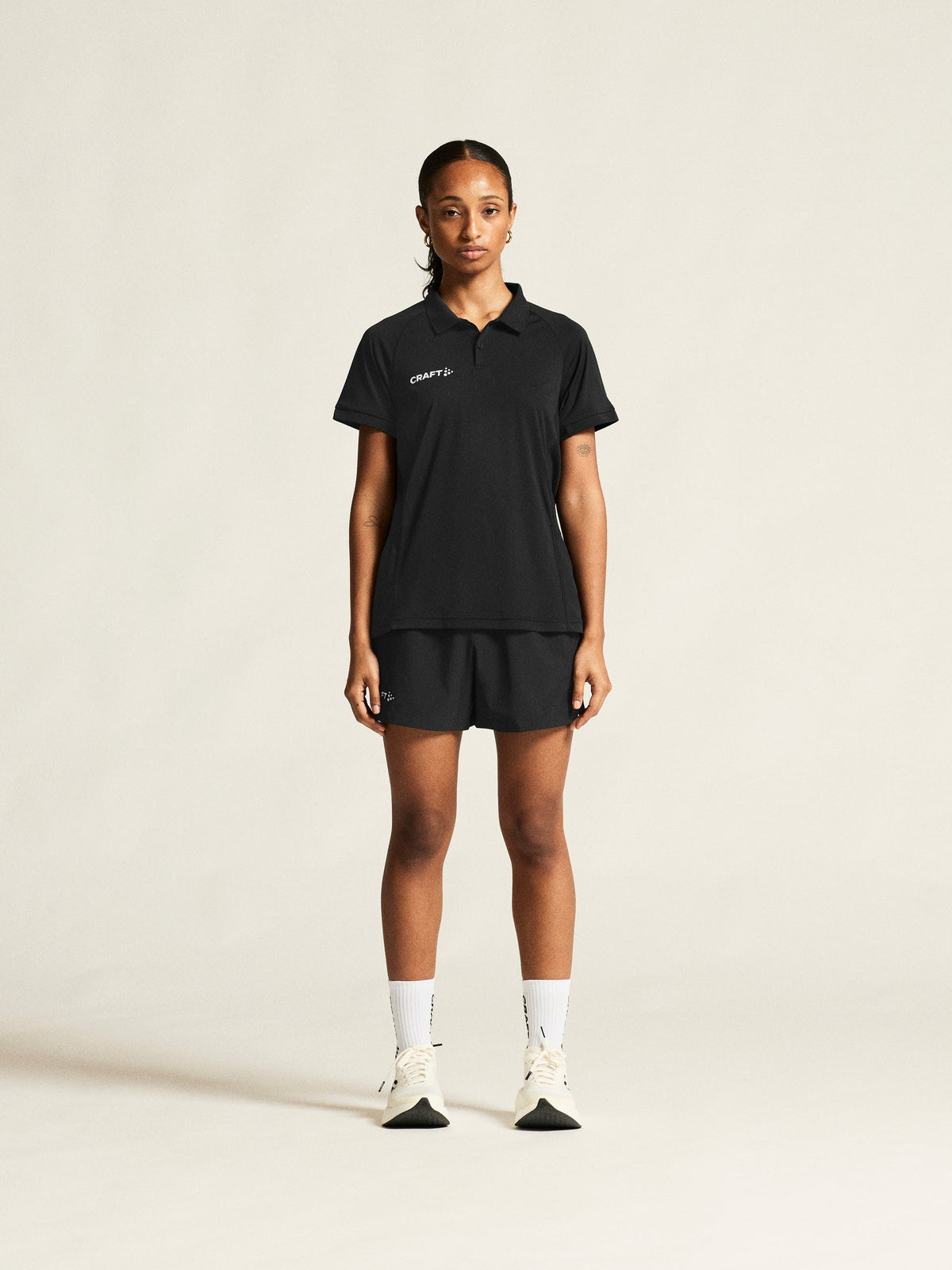 Craft Ability Polo Damen in Schwarz, Detailansicht