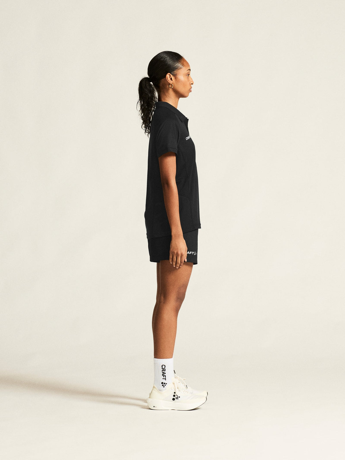 Craft Ability Polo Damen in Schwarz, Detailansicht