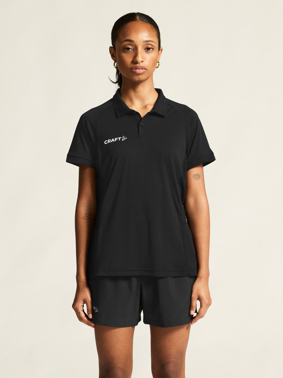Craft Ability Polo Damen in Schwarz, Detailansicht