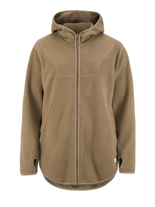 Craft Join Pile Fleece FZ Hood Damen in Beige, Vorderansicht