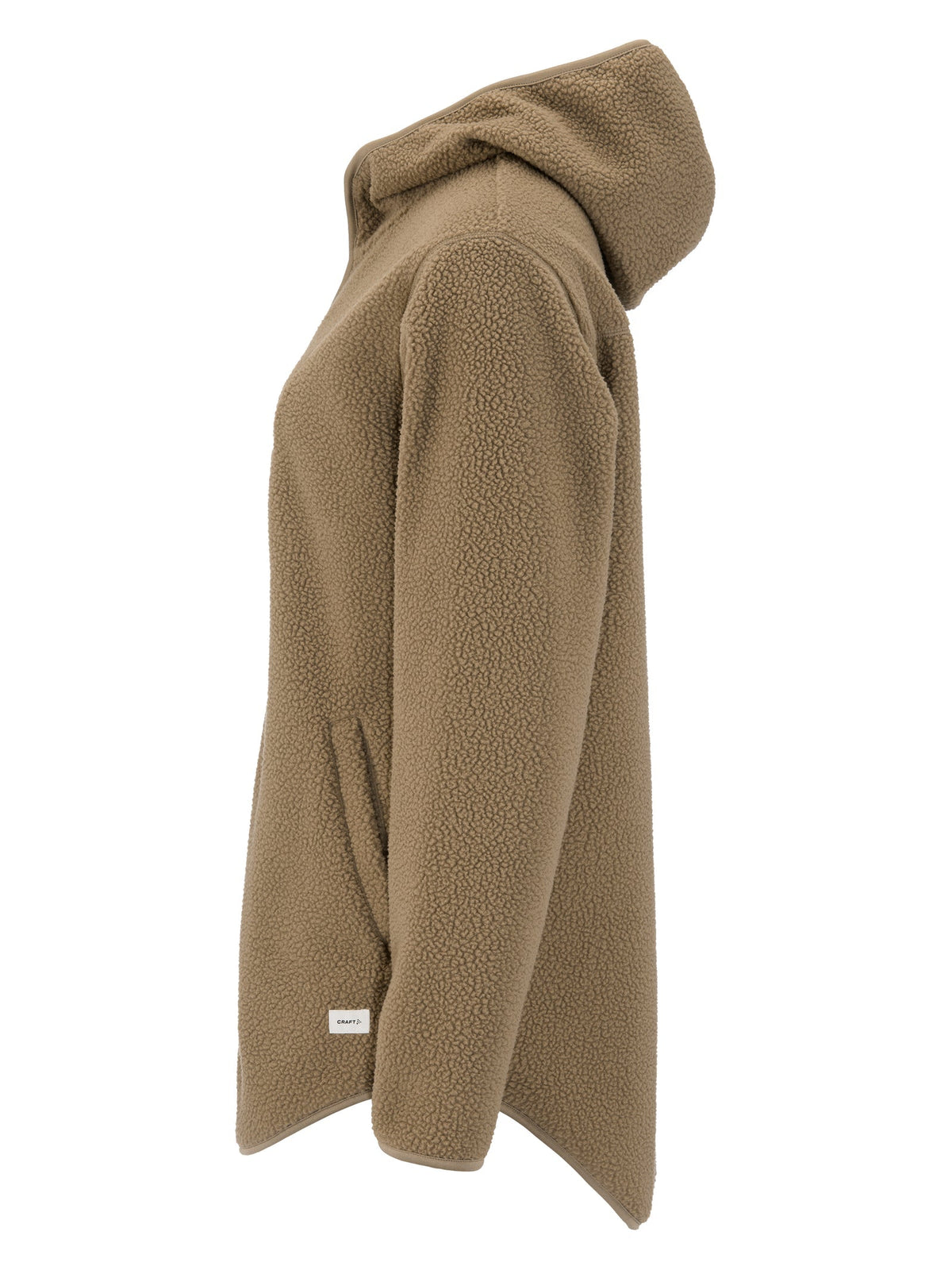 Craft Join Pile Fleece FZ Hood Damen in Beige, Seitenansicht links