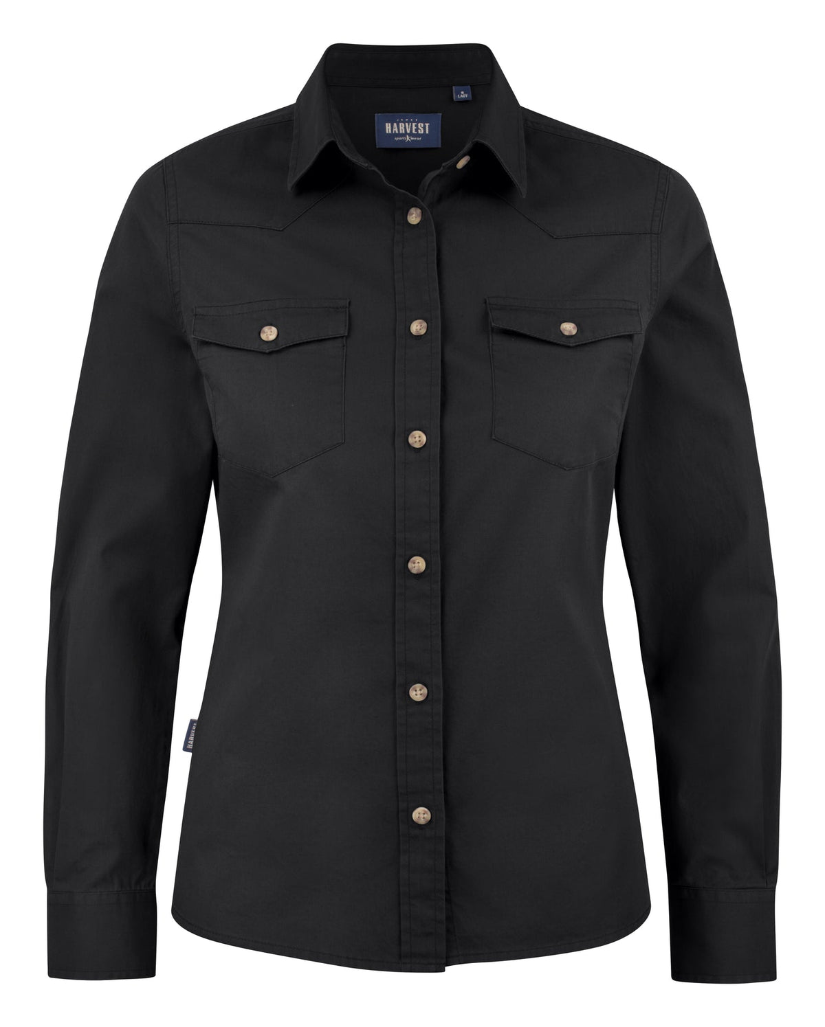 James Harvest Treemore Shirt Ladies Schwarz, Vorderansicht
