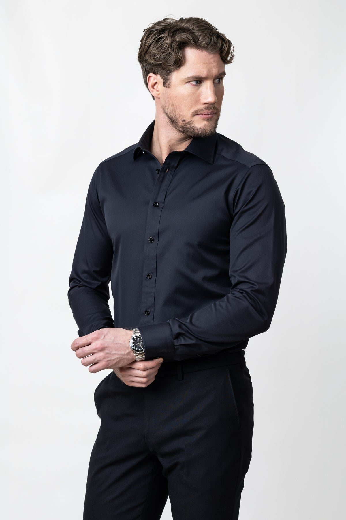 J.Harvest & Frost GB01 Twill Regular Schwarz, Produktansicht