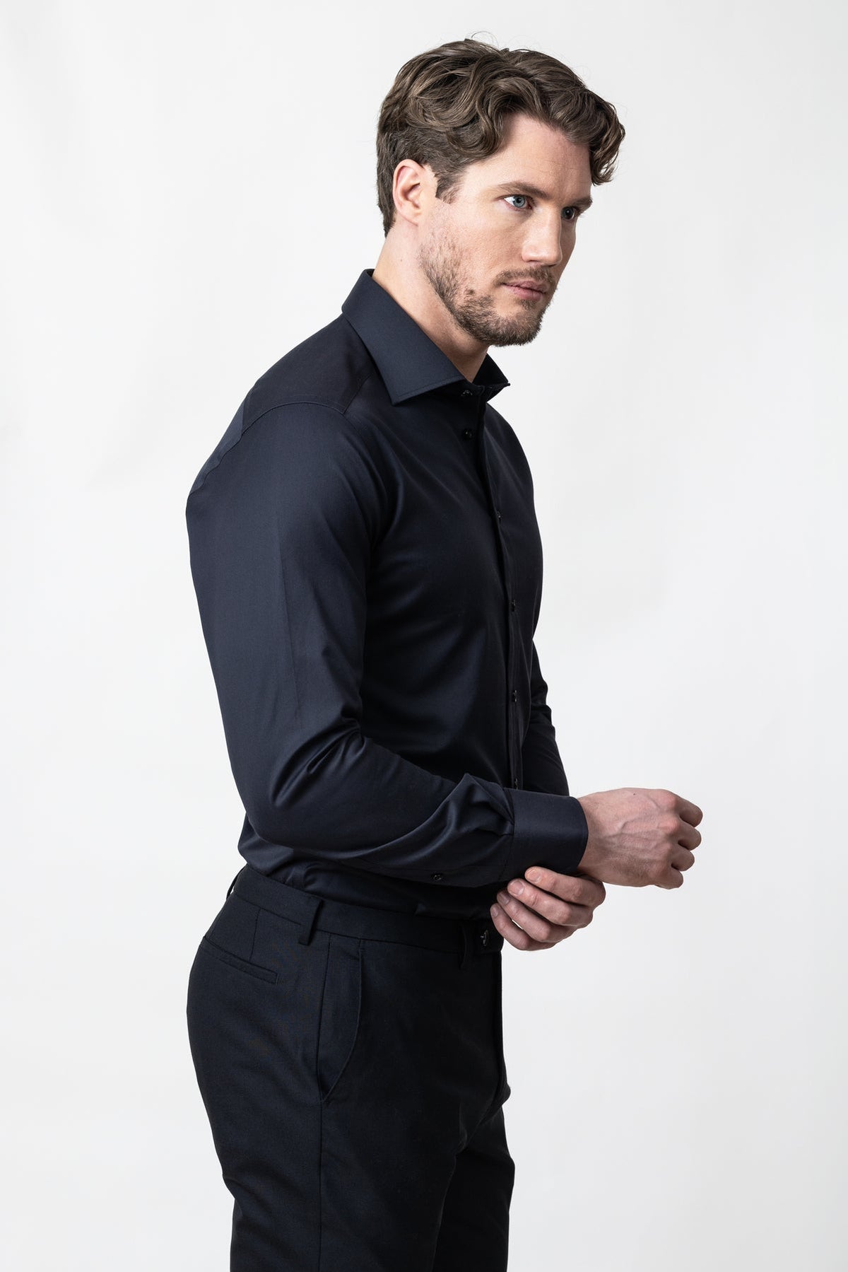 J.Harvest & Frost GB01 Twill Regular Schwarz, Produktansicht
