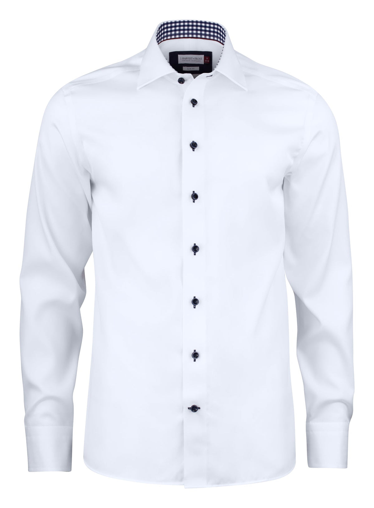 J.Harvest & Frost RB20 Twill Regular Weiss/Marineblau, Vorderansicht