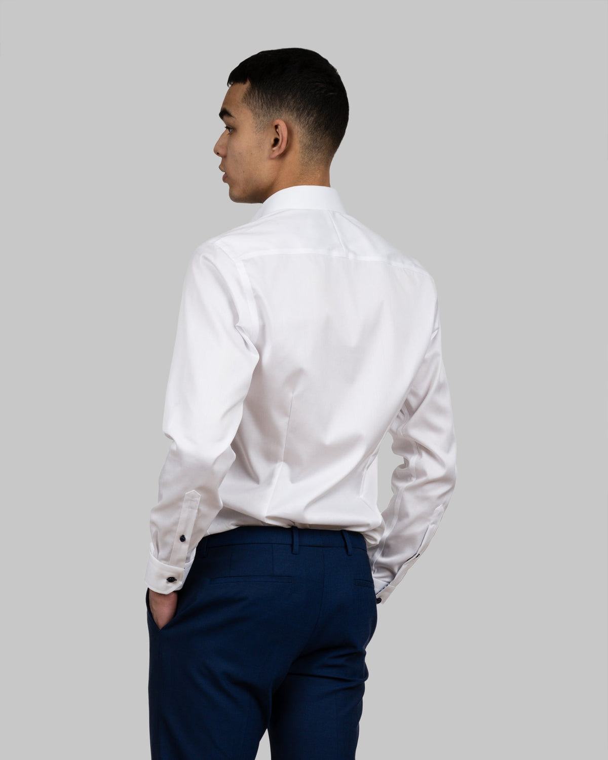 J.Harvest & Frost RB20 Twill Slim Weiss/Marineblau, Produktansicht