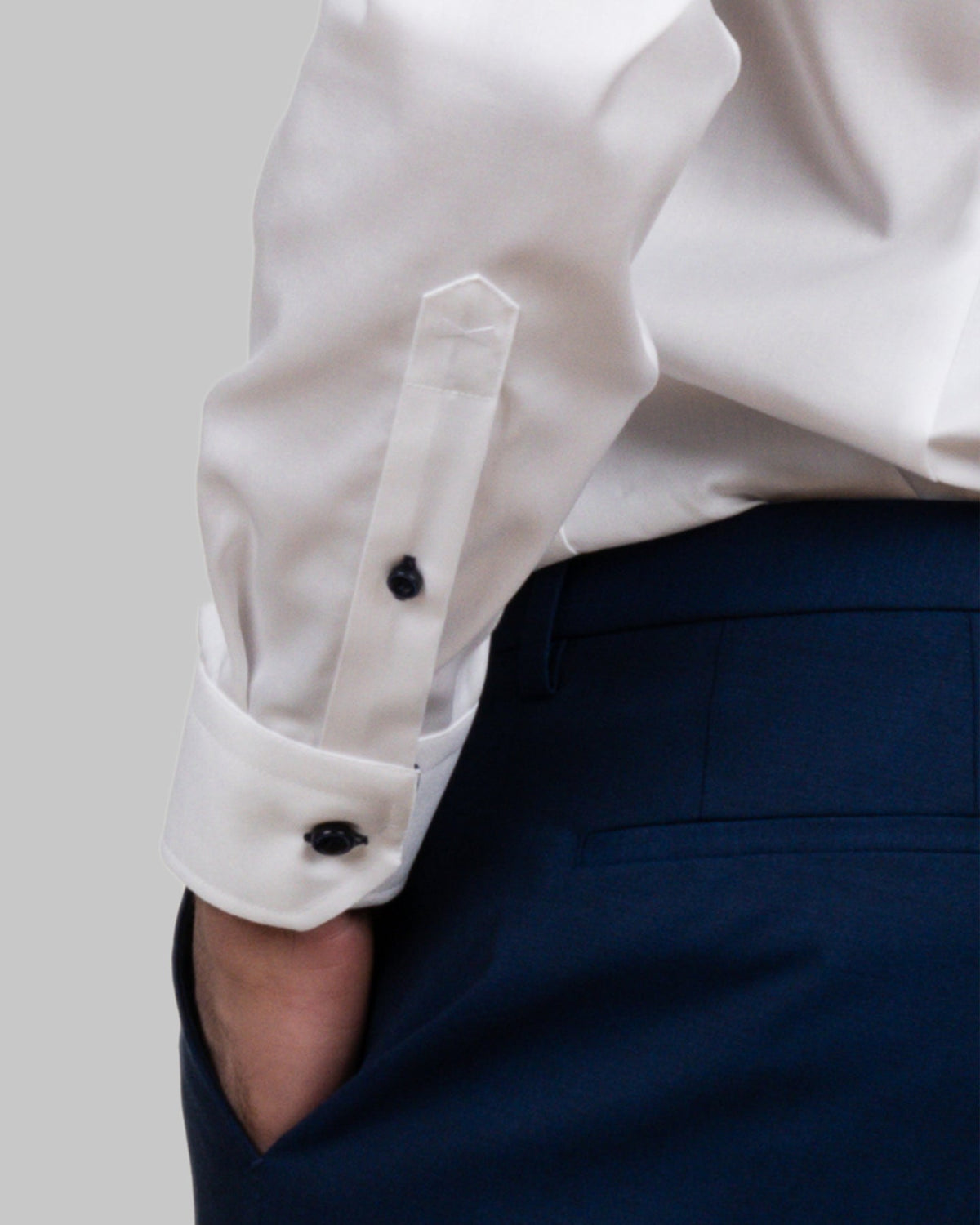J.Harvest & Frost RB20 Twill Slim Weiss/Marineblau, Produktansicht