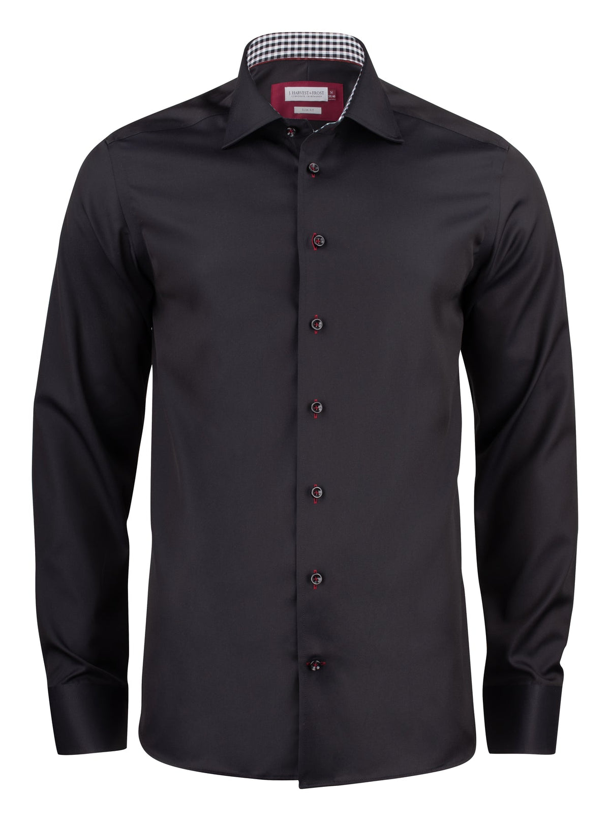 J.Harvest & Frost RB20 Twill Slim Schwarz/Rot, Vorderansicht