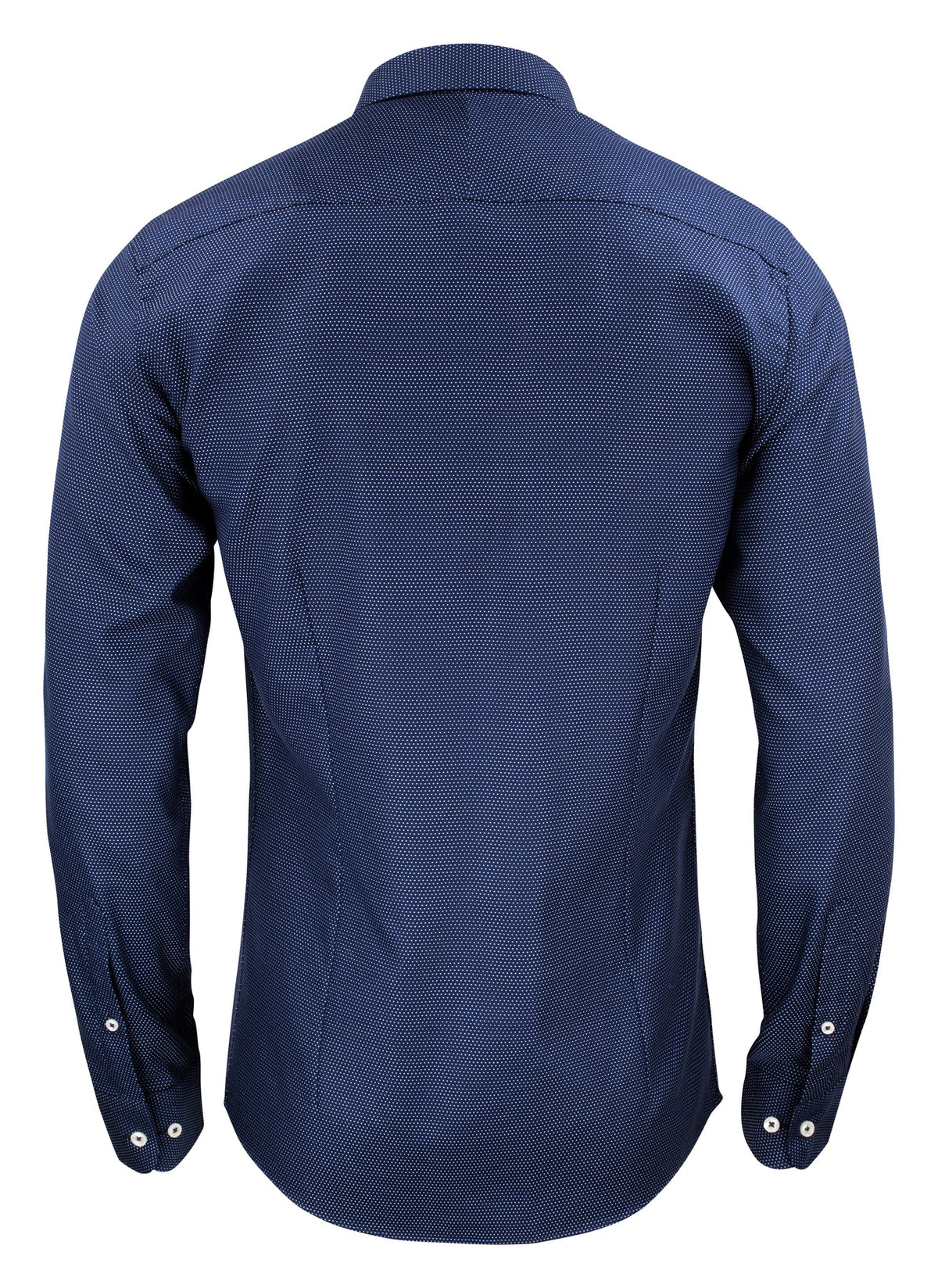 J.Harvest & Frost PB49 Jacquard Regular Marineblau/Weiss gepunktet, Rückansicht