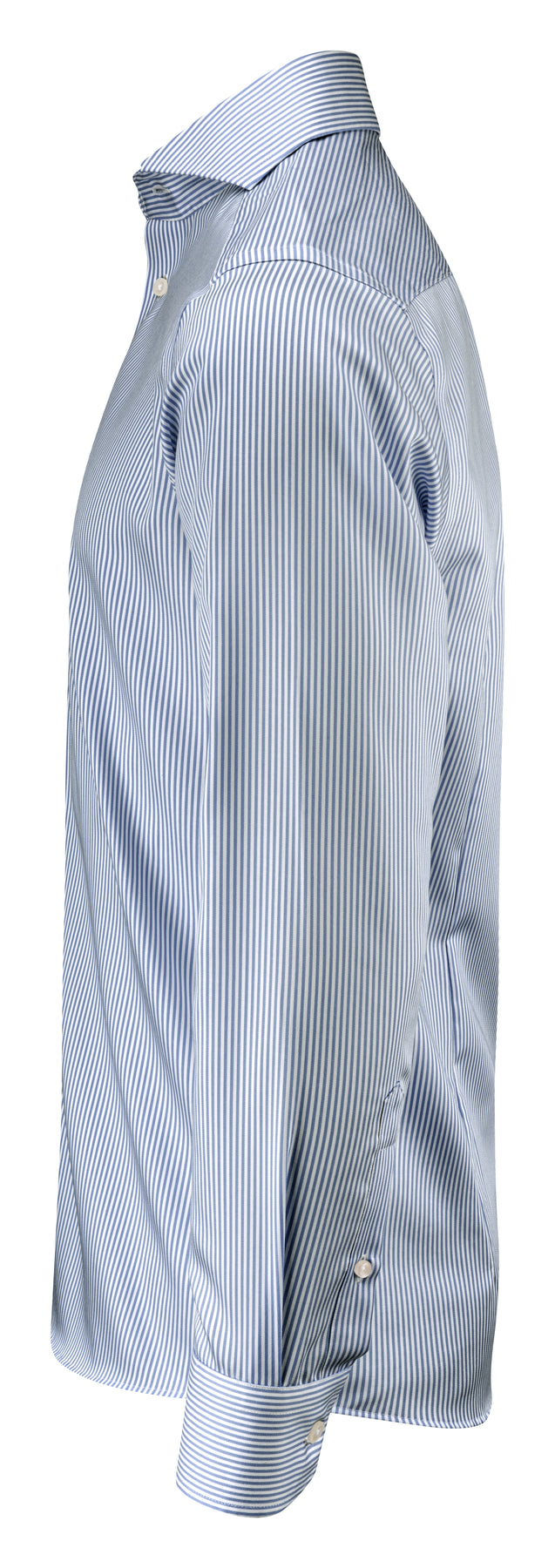 J.Harvest & Frost YB50 Twill Regular Marineblau gestreift, Seitenansicht links