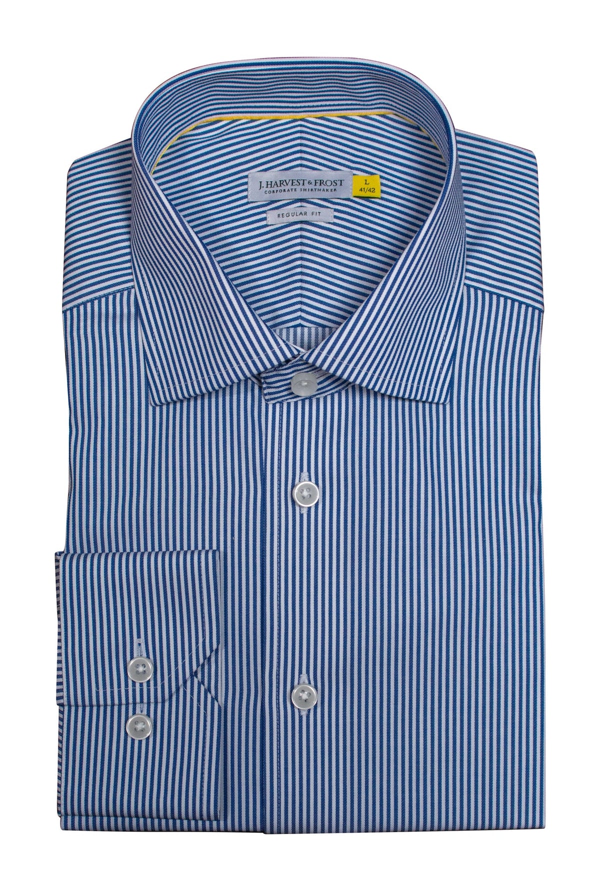 J.Harvest & Frost YB50 Twill Regular Marineblau gestreift, Produktansicht