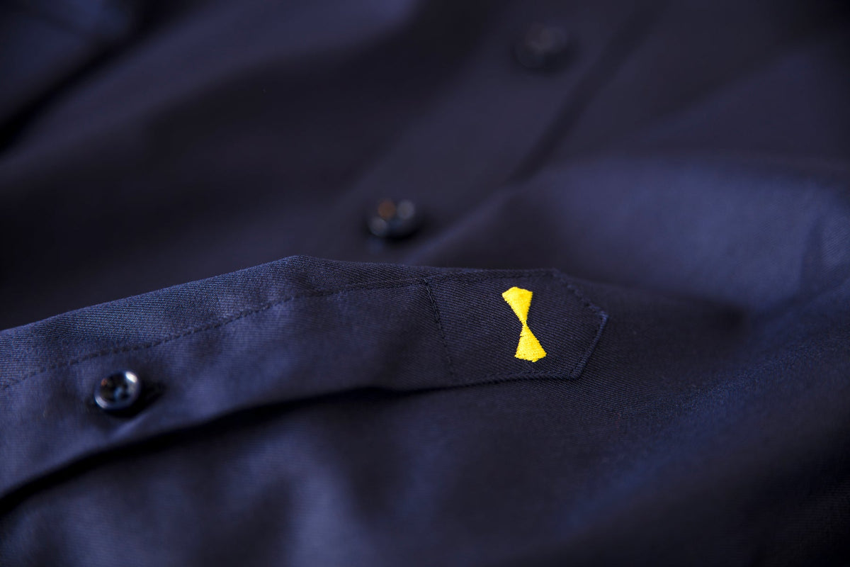 J.Harvest & Frost YB50 Twill Regular Marineblau, Detailansicht