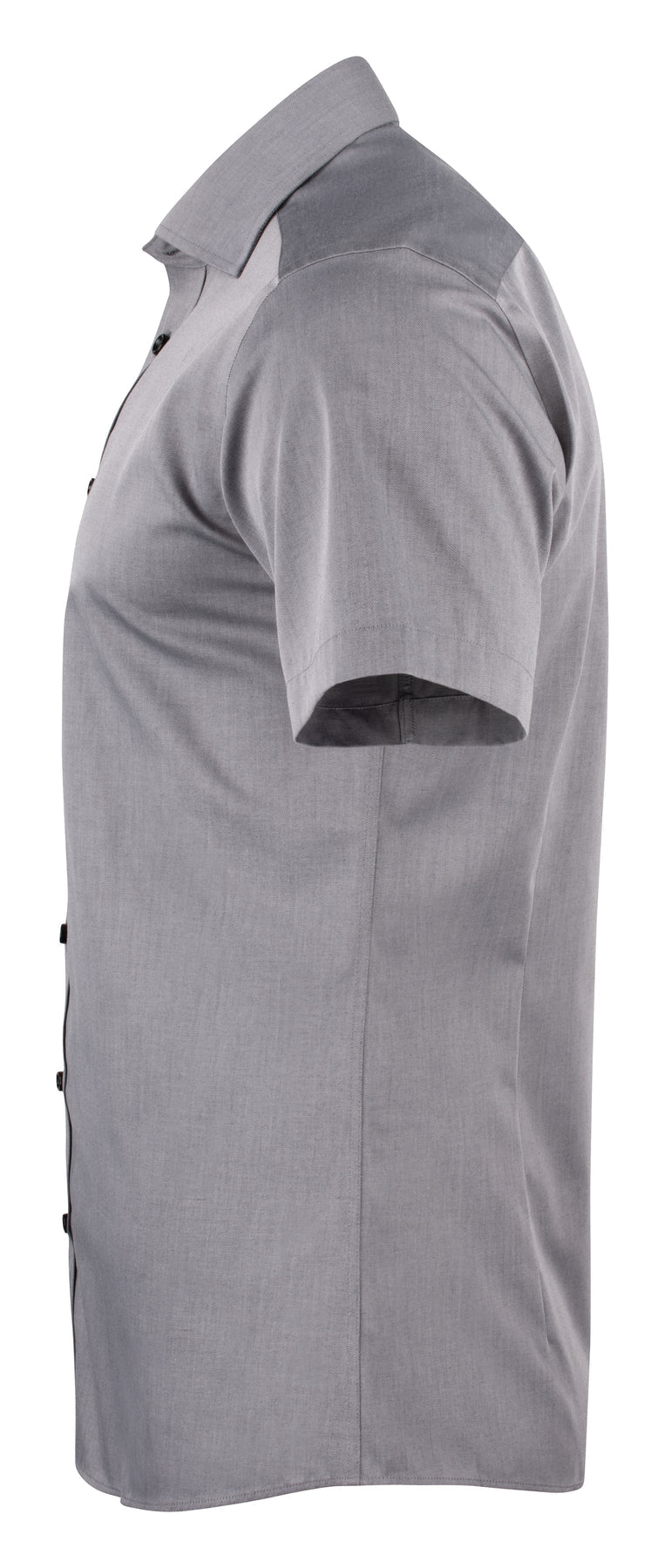 J.Harvest & Frost YB50 Twill S/S Regular Grau, Seitenansicht links