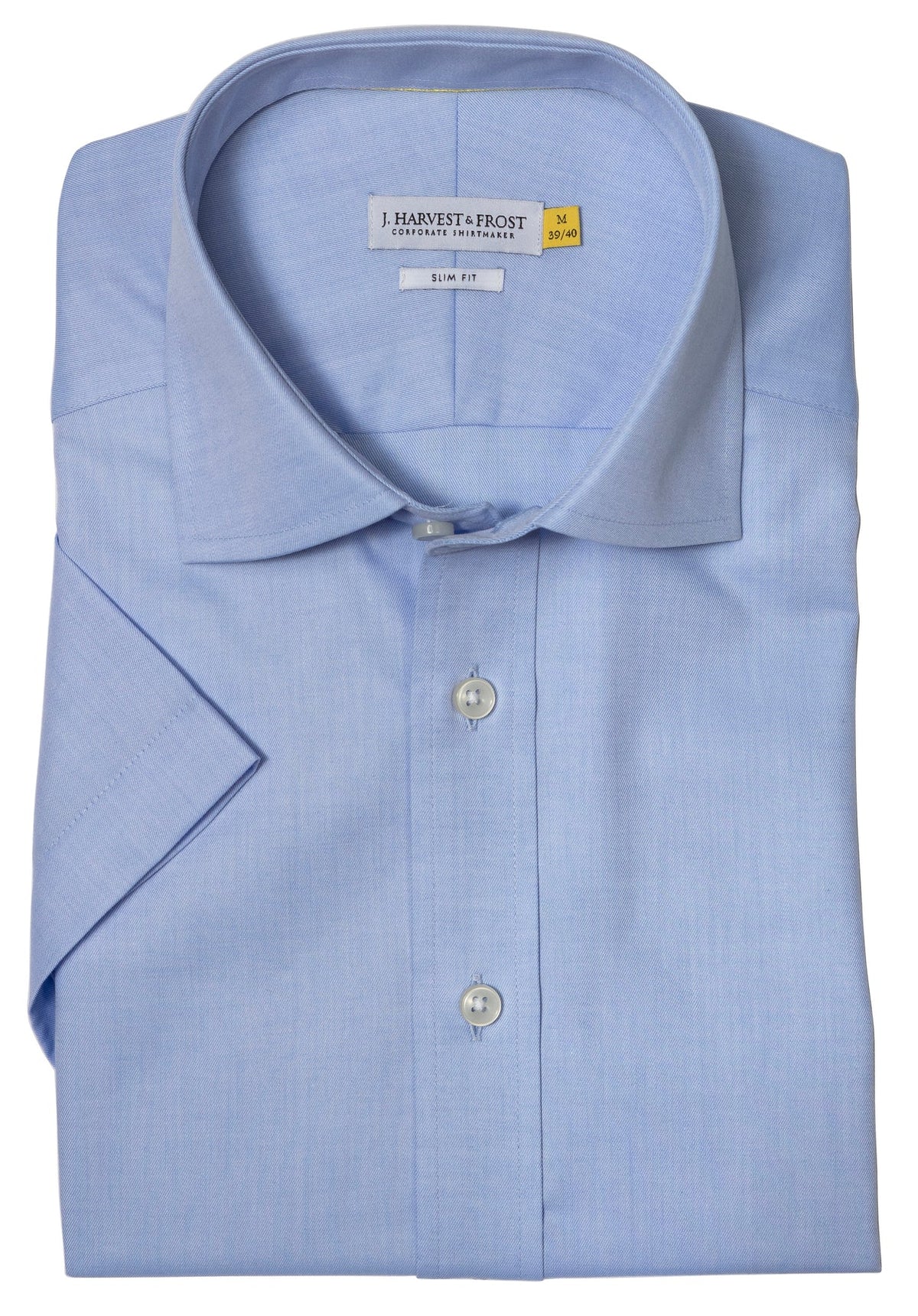 J.Harvest & Frost YB50 Twill S/S Slim Himmelblau, Detailansicht