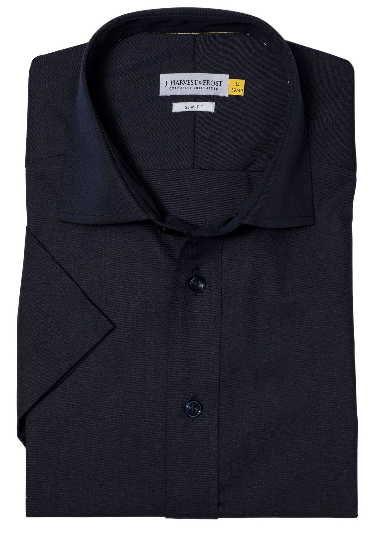 J.Harvest & Frost YB50 Twill S/S Slim Marineblau, Detailansicht