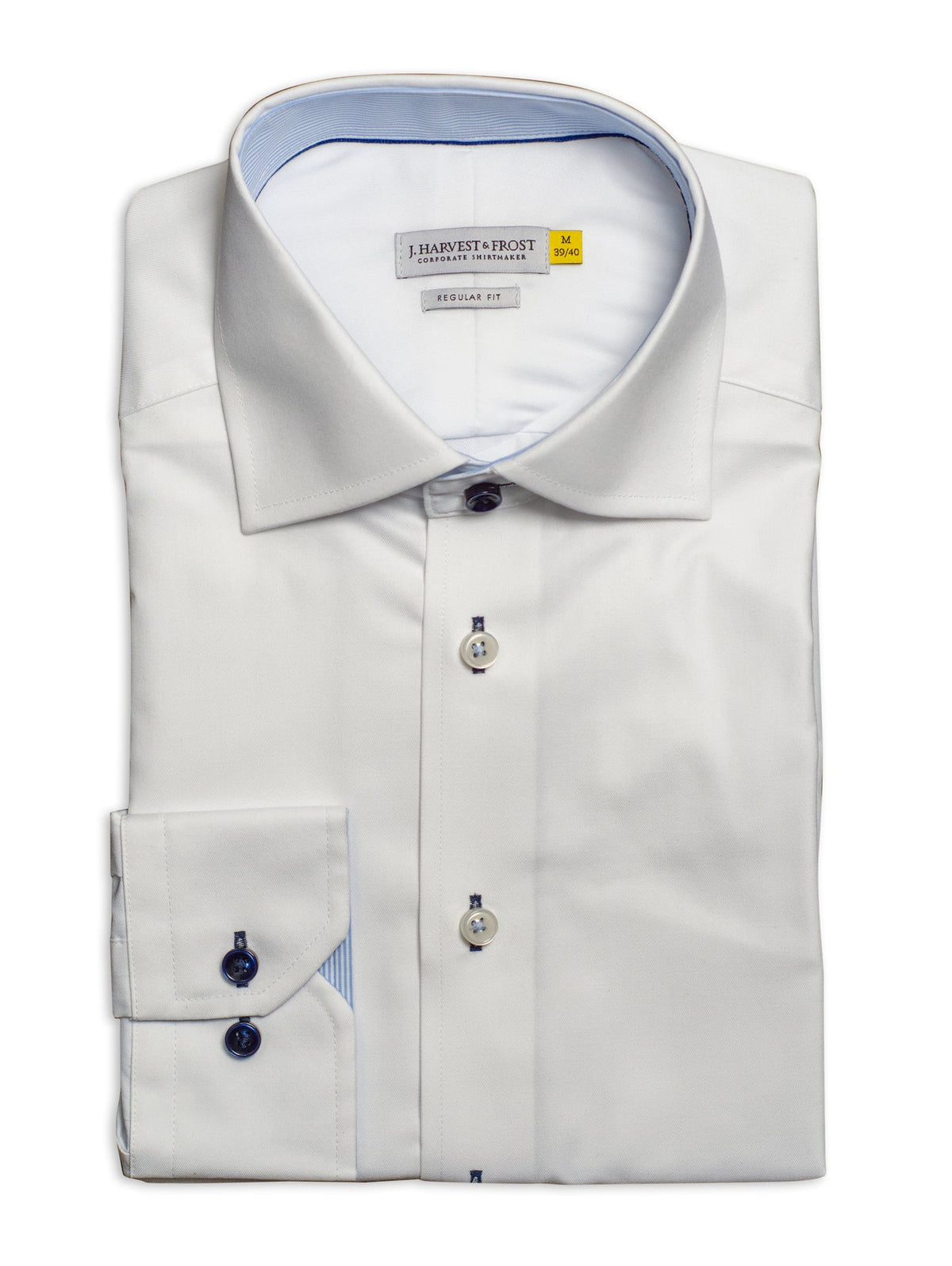 J.Harvest & Frost YB51 Twill Regular Weiss/Himmelblau, Produktansicht