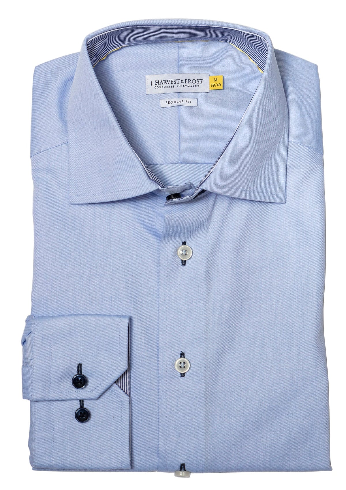 J.Harvest & Frost YB51 Twill Regular Himmelblau/Marineblau, Detailansicht