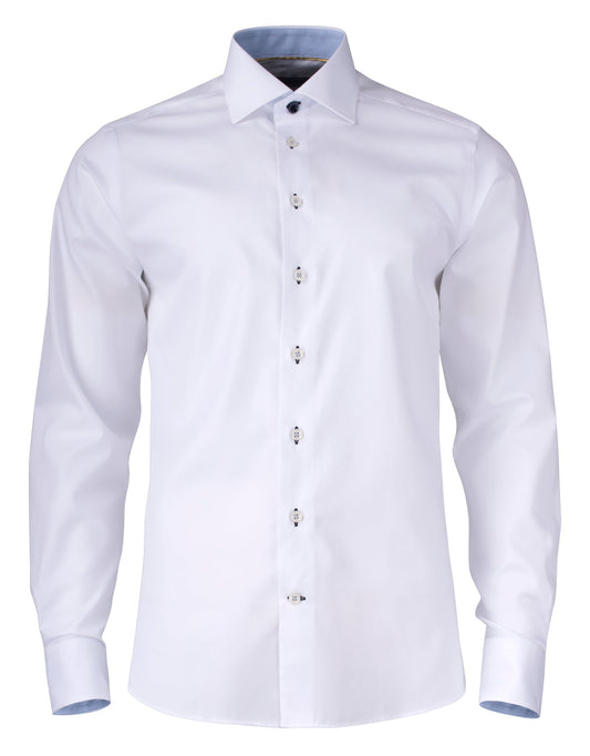 J.Harvest & Frost YB51 Twill Slim Weiss/Himmelblau, Vorderansicht