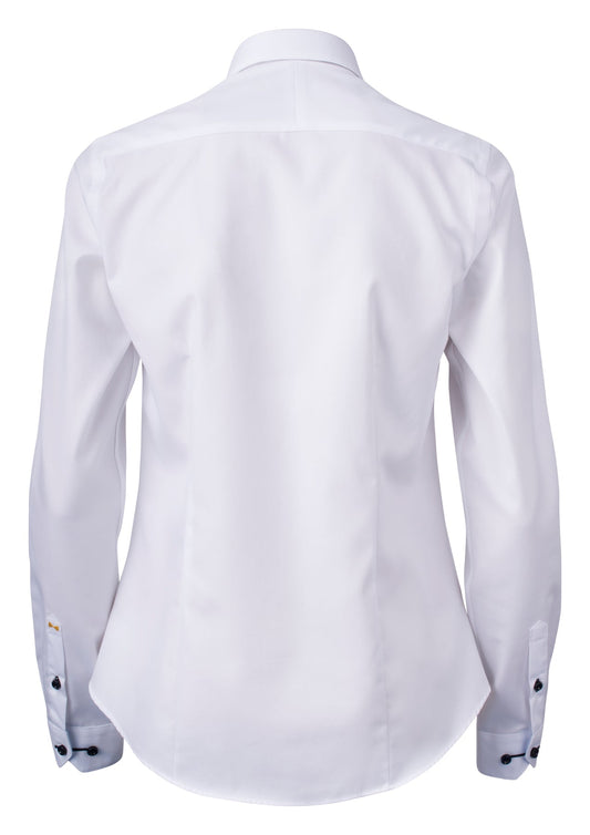 J.Harvest & Frost YB51 Twill Woman Weiss/Himmelblau, Rückansicht