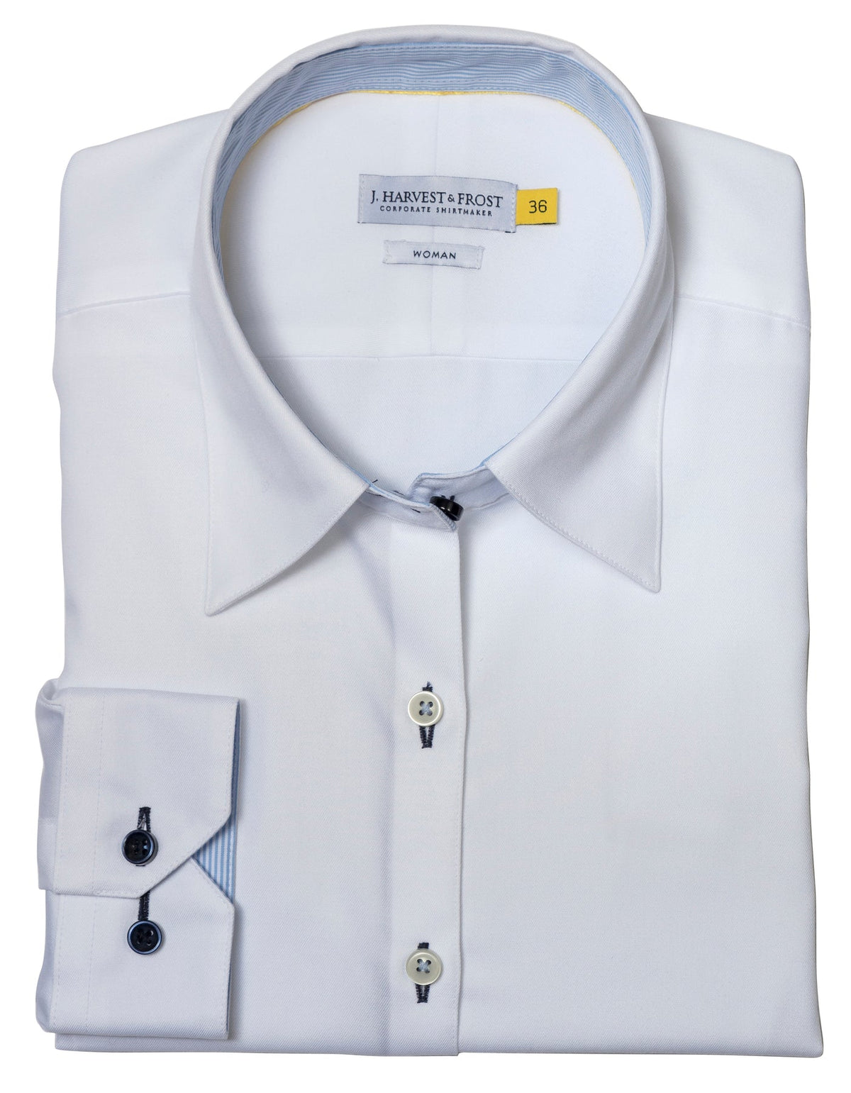 J.Harvest & Frost YB51 Twill Woman Weiss/Himmelblau, Detailansicht